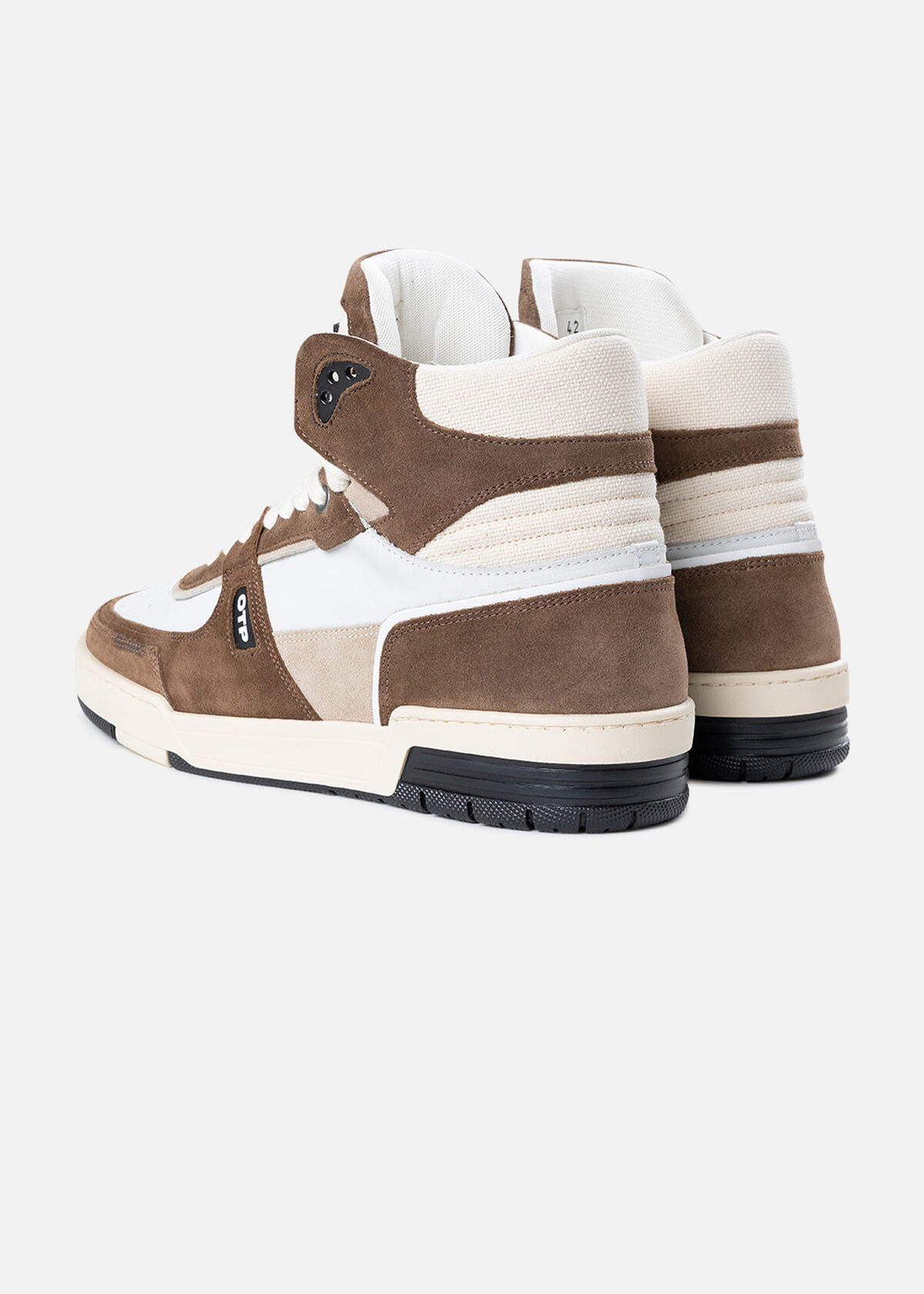 Basketta Hi - Leather/Tumbled Leather, Brown/White, hi-res