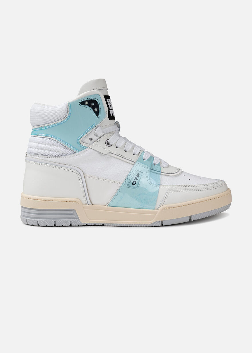 Basketta Hi Glass - Leather/Vinyl, White/Blue, hi-res