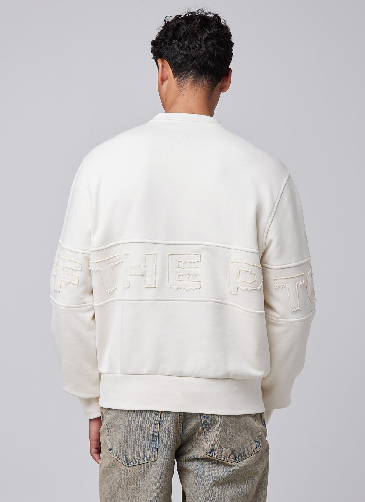 Logo Patch Crewneck, Off white, hi-res