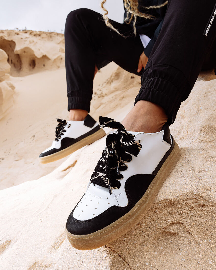 Dodgem - Leather/Suede, White/Black, hi-res