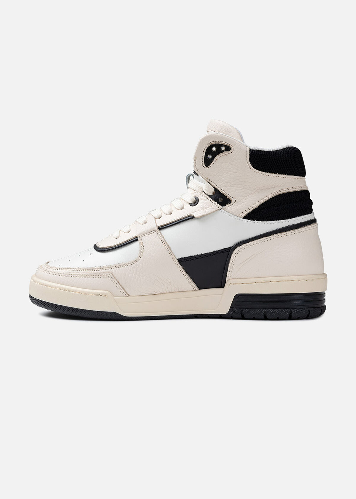 Basketta Hi - Leather/Tumbled Leather, Crème, hi-res