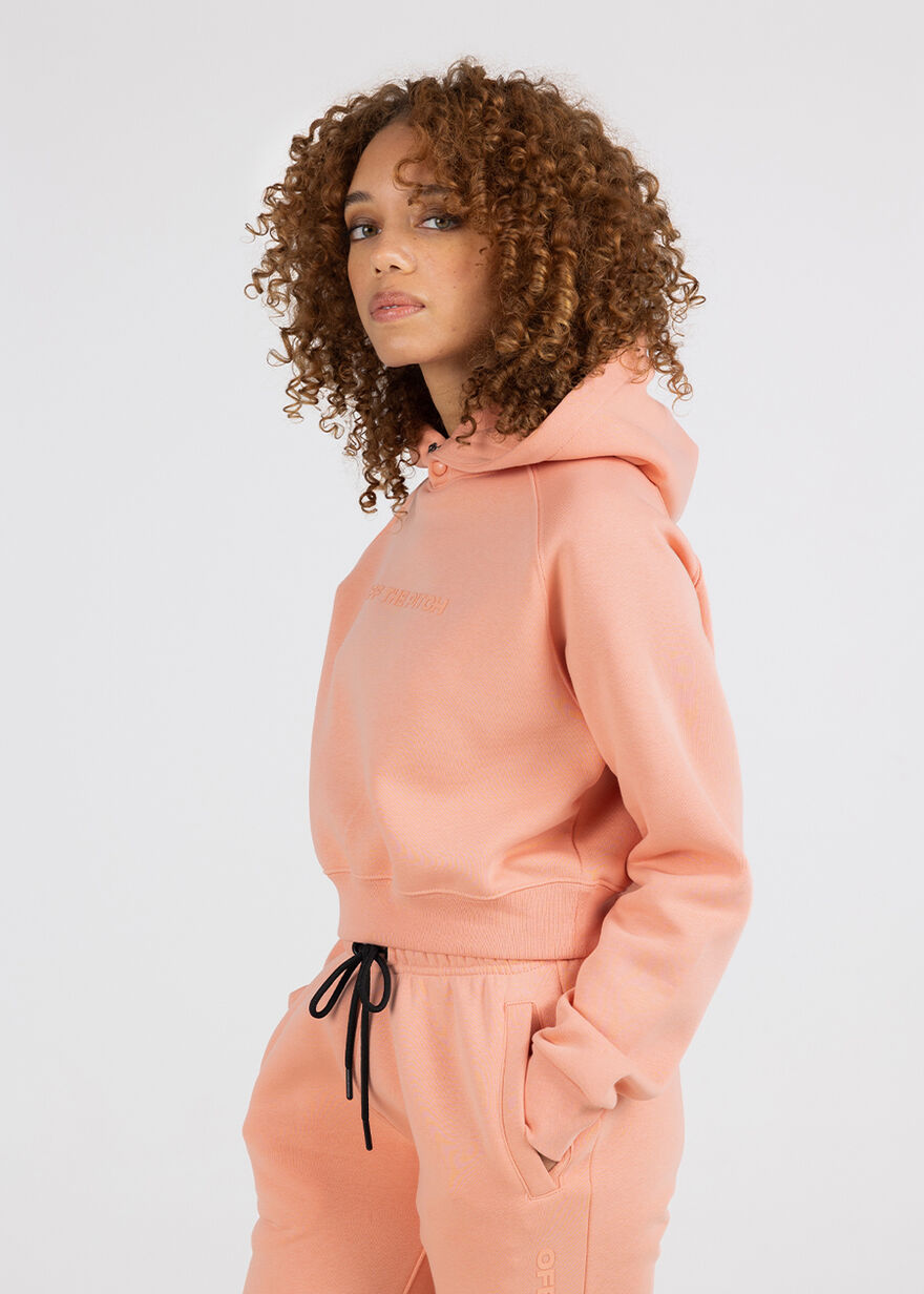 Comfort Cropped Hood Women - 100% Cotton, Peach, hi-res