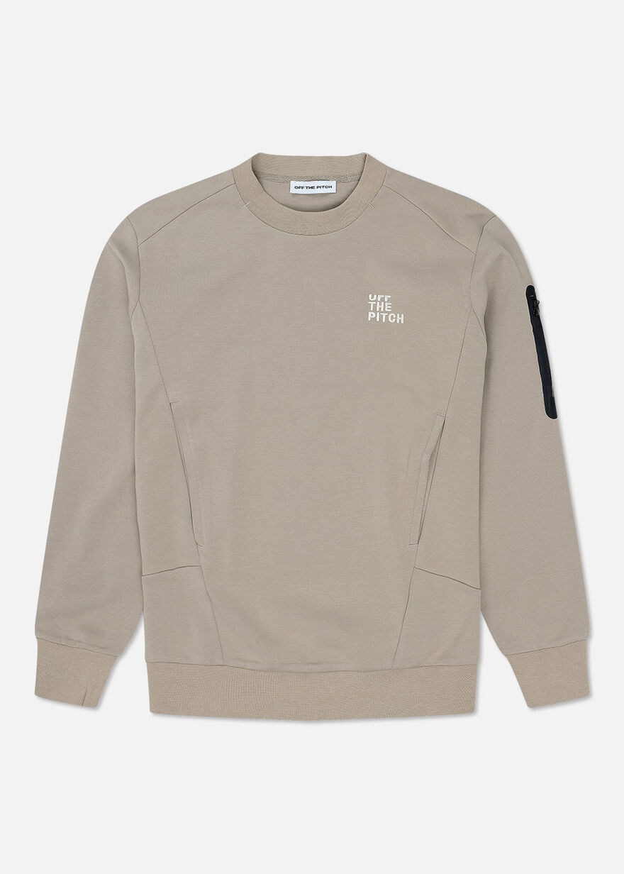 Offset Crewneck - 78% Cotton/17% Polyester/5% Elas, Sand, hi-res