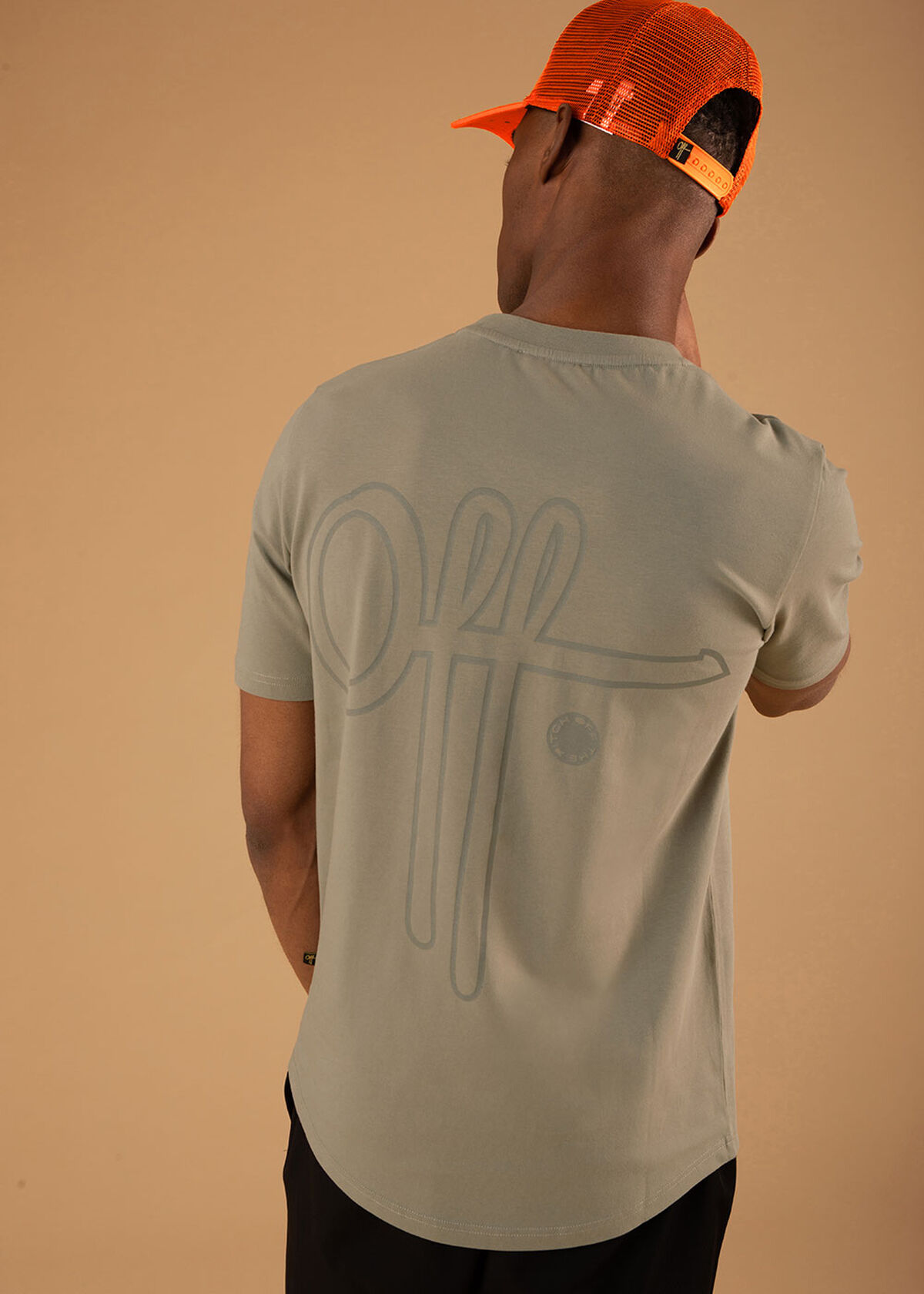 Outline Off Slimfit tee- 95% Cotton 5% Elastane- L, Green, hi-res