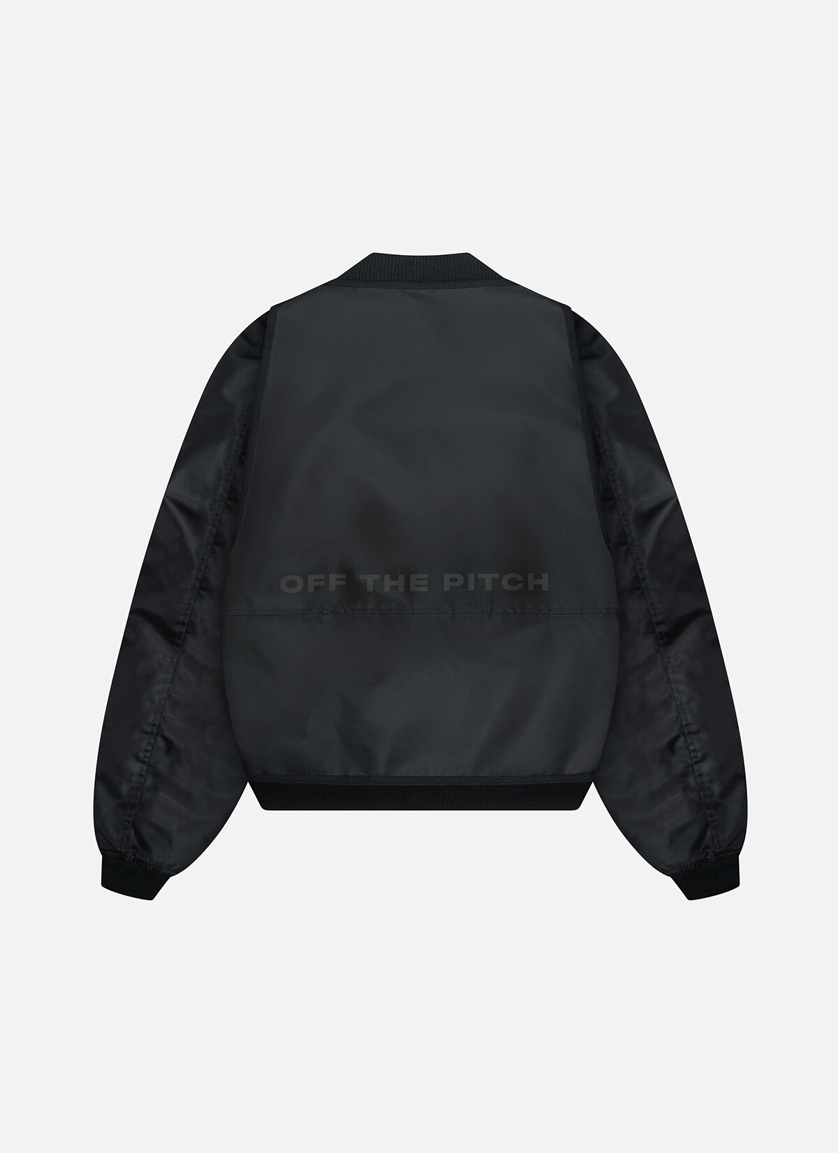 Double Layerd Bomber Jacket, Black, hi-res