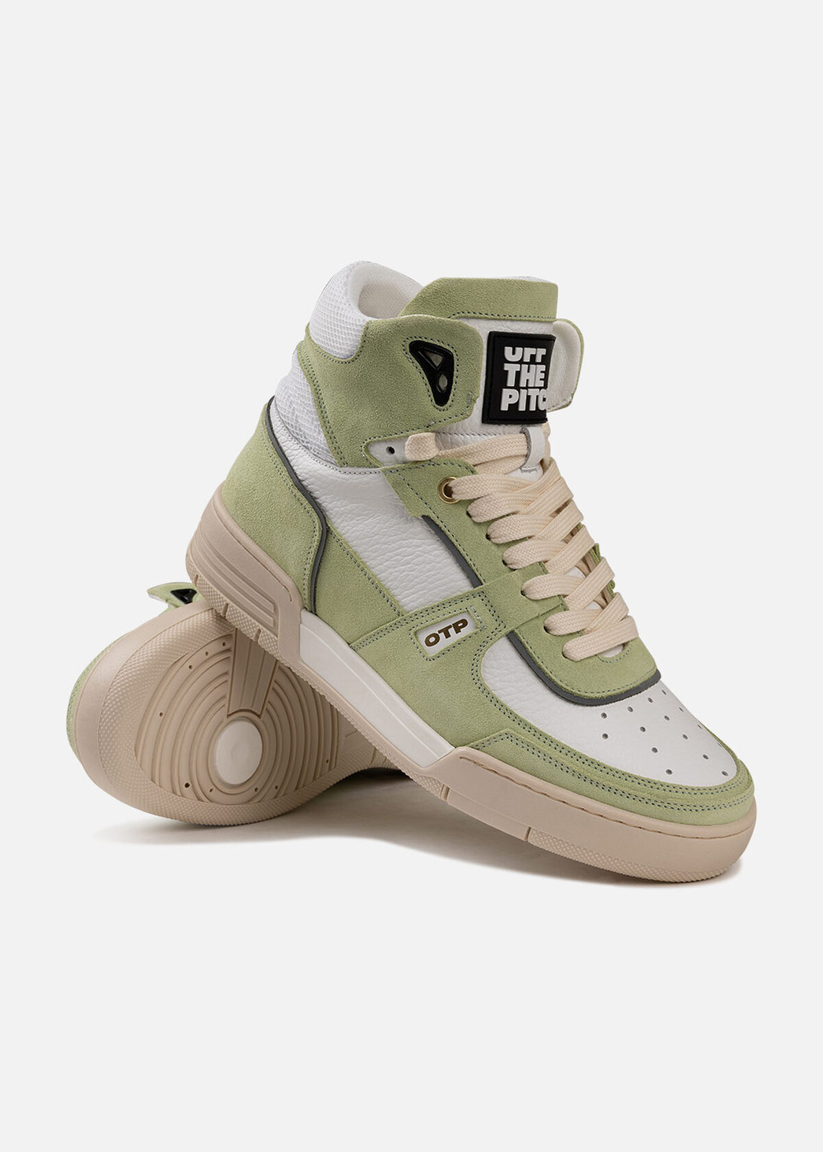Basketta Hi - Silky Suede, Green/White, hi-res