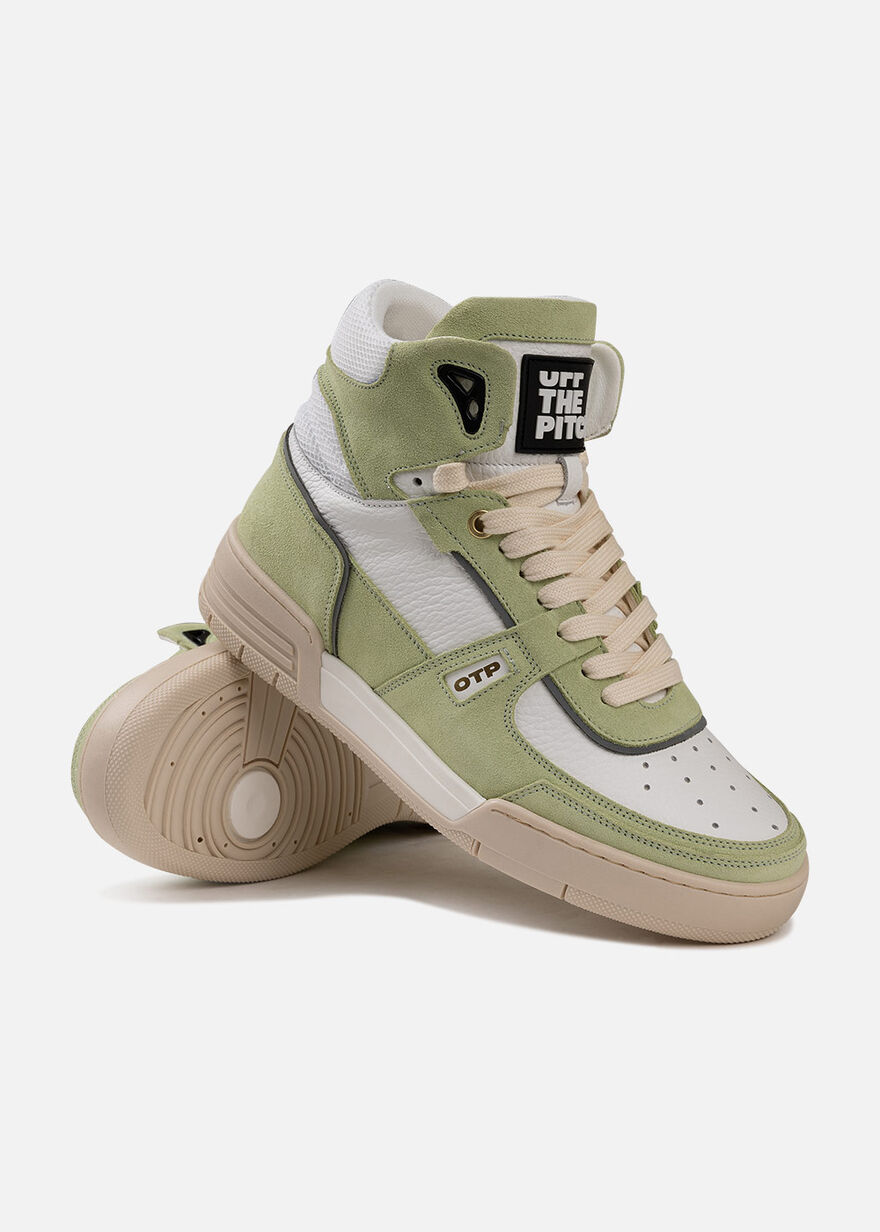 Basketta Hi - Silky Suede, Green/White, hi-res