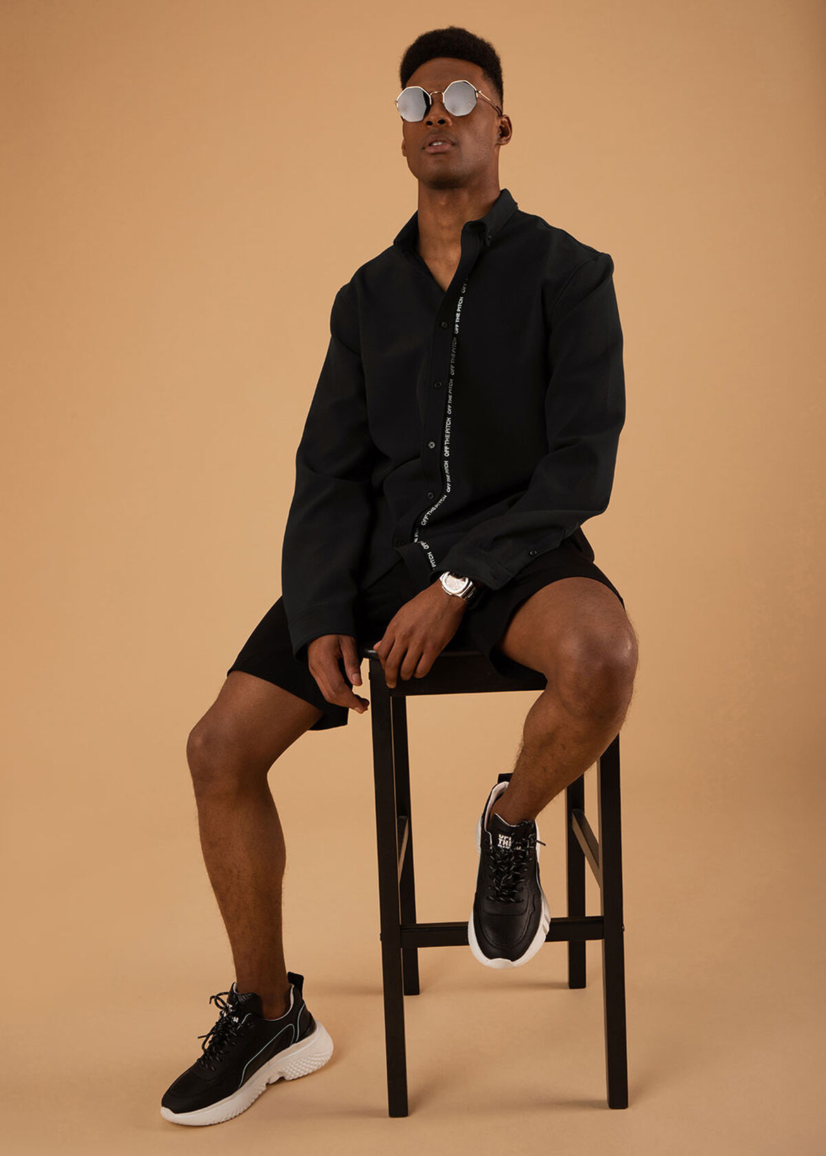 The Neptune Shirt - Black - 93% Polyester 7% Elast, Black, hi-res