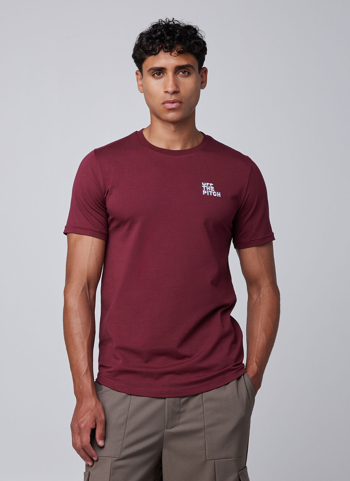 Full Stop Slim Fit Tee, Dark red, hi-res