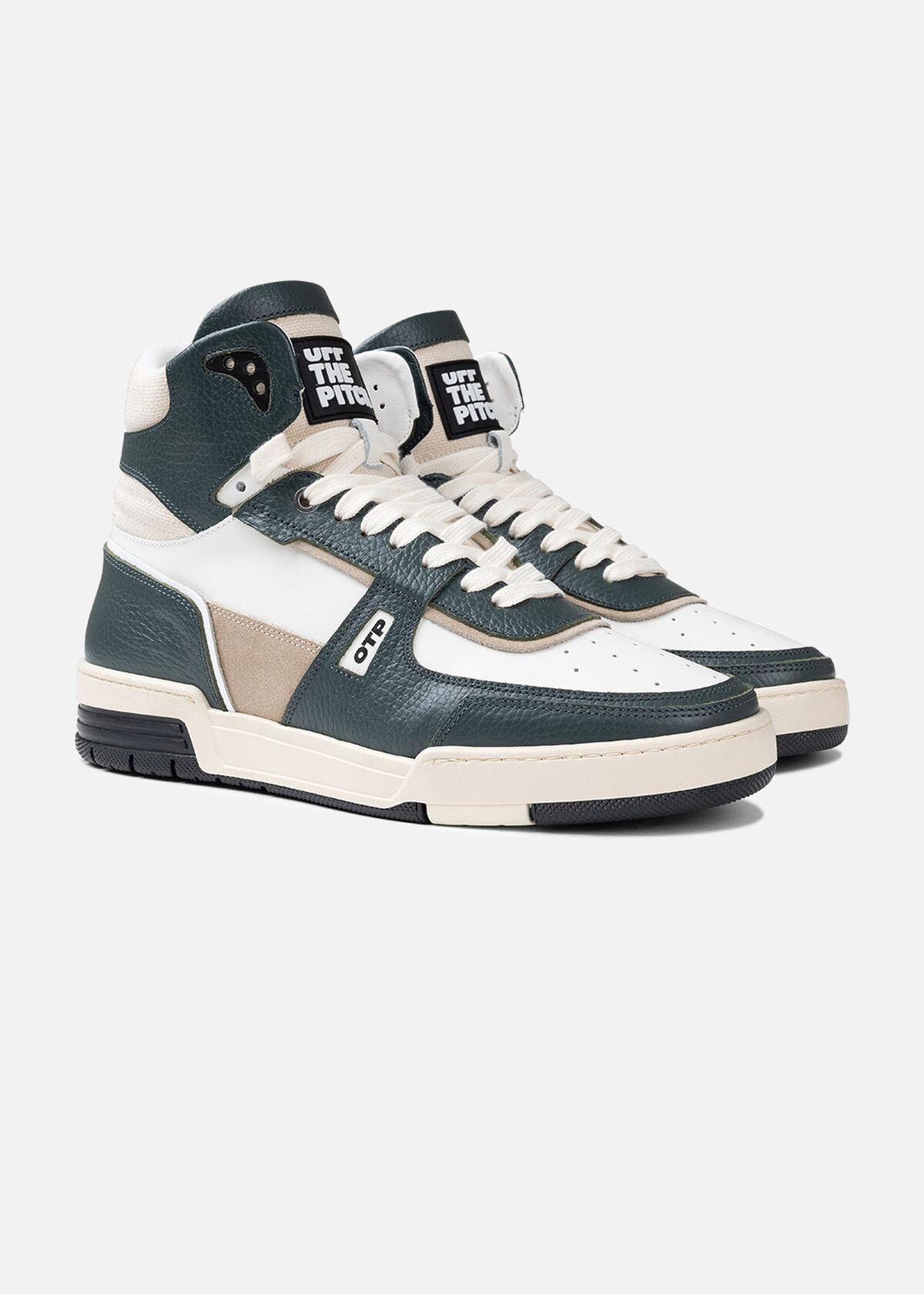 Basketta Hi - Leather/Tumbled Leather, Army green, hi-res