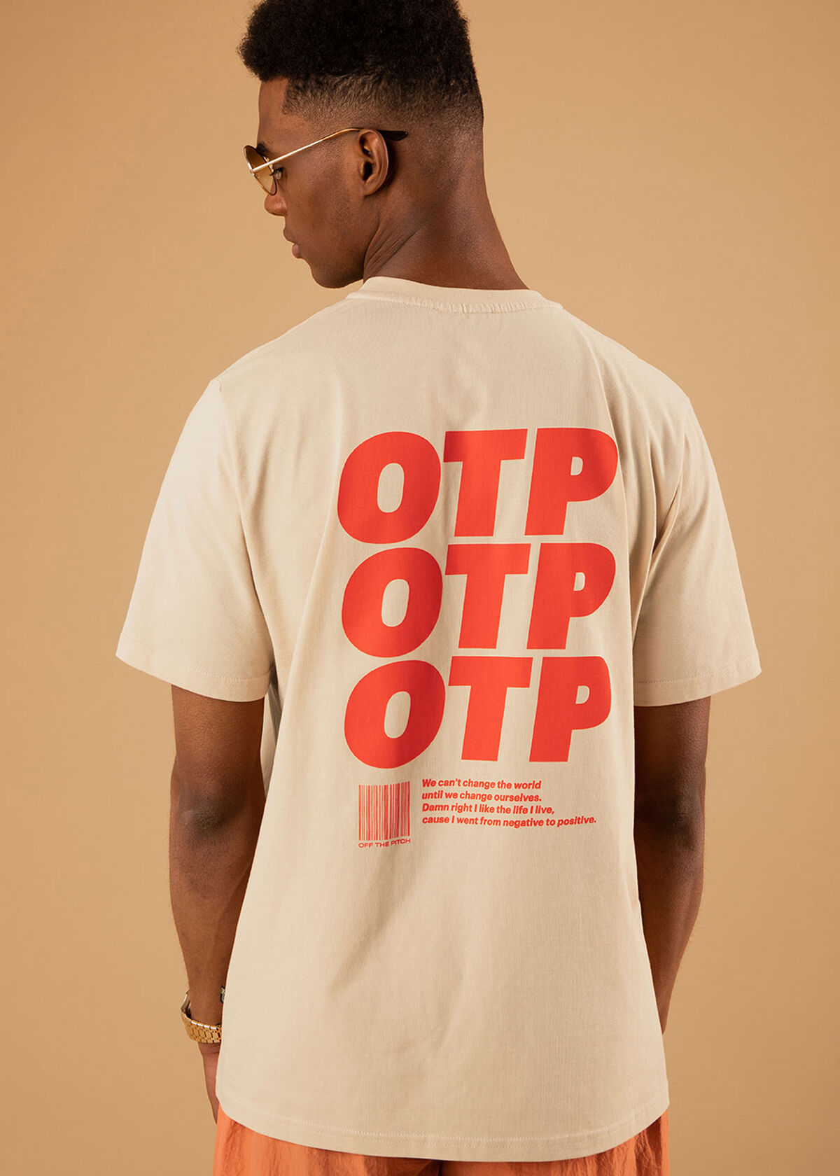 The Comet Regular Tee - Light Grey - 100% Cotton, Orange, hi-res