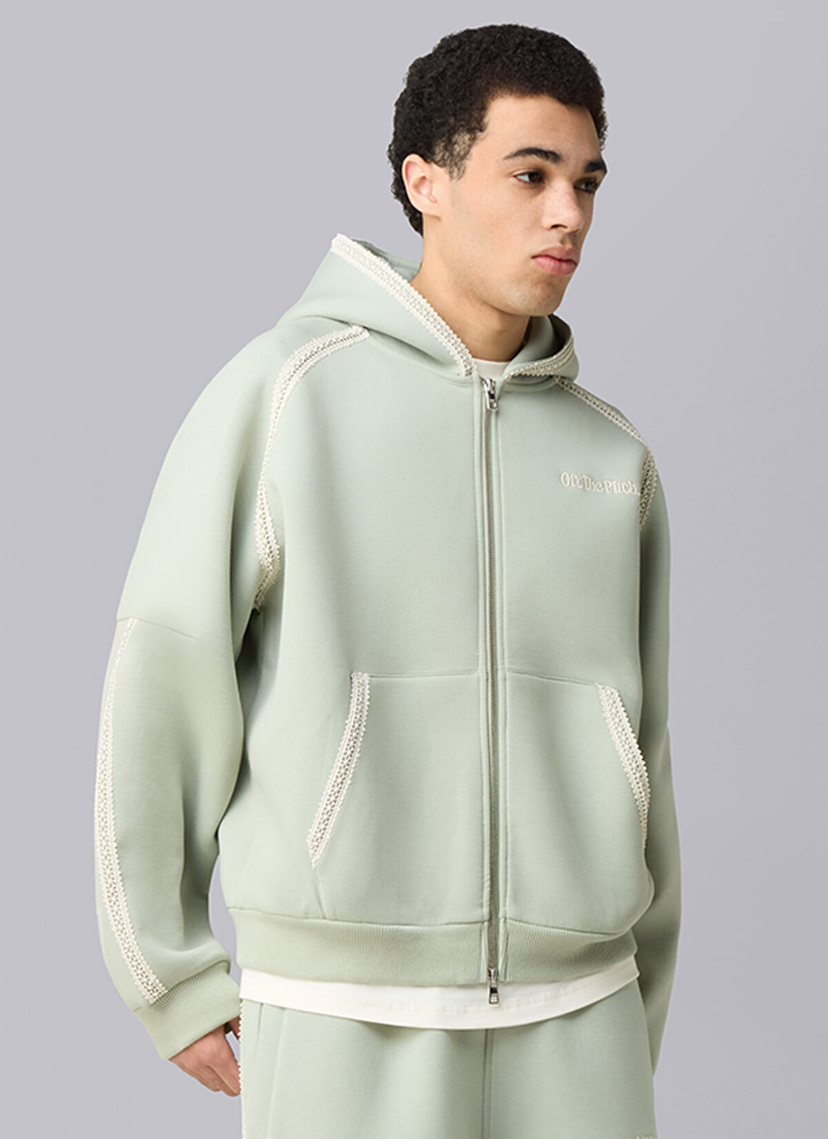 Adorment Zip Hood, Khaki, hi-res