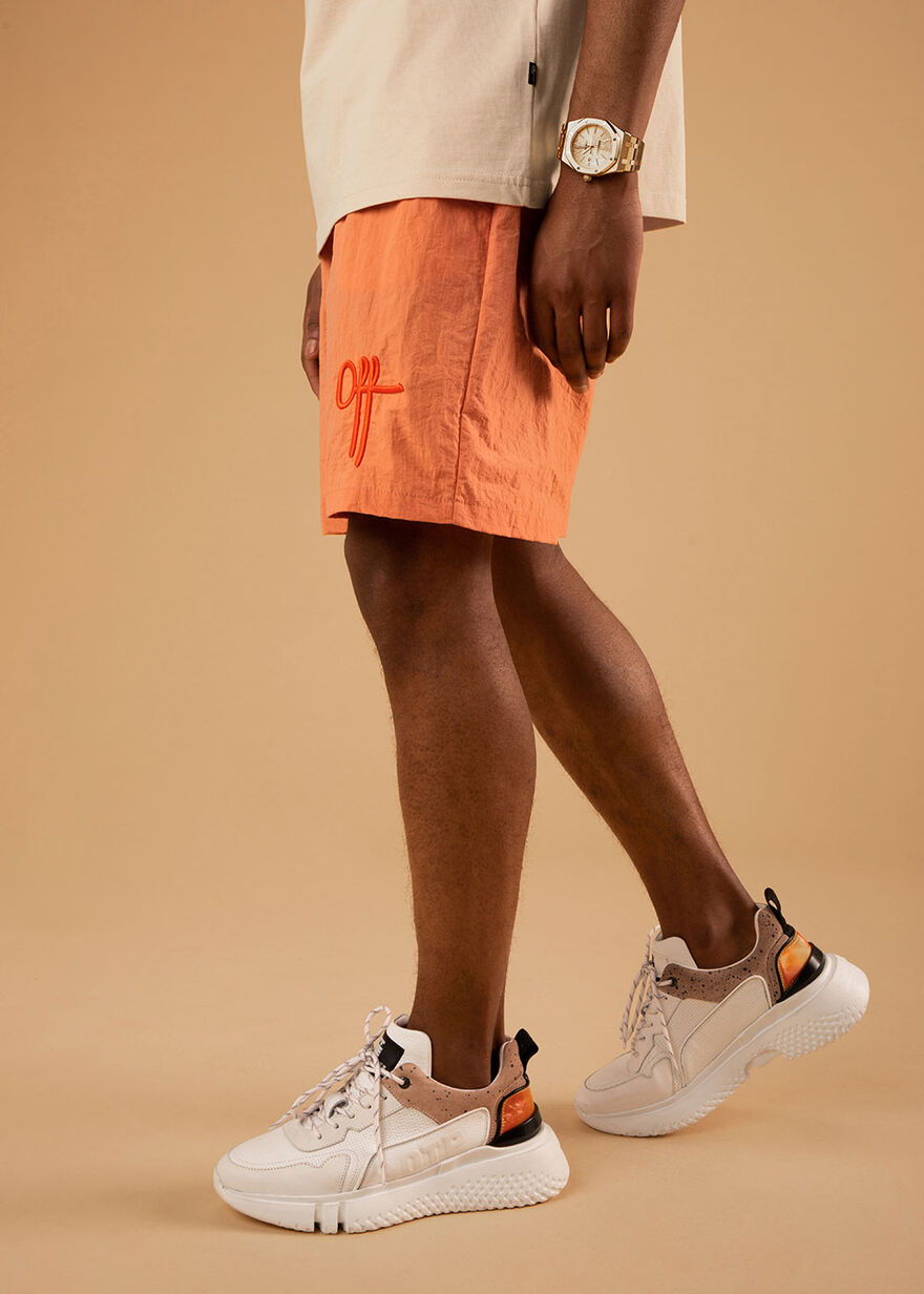 The Comet Short - Silver Grey - 100% Polyester, Orange, hi-res
