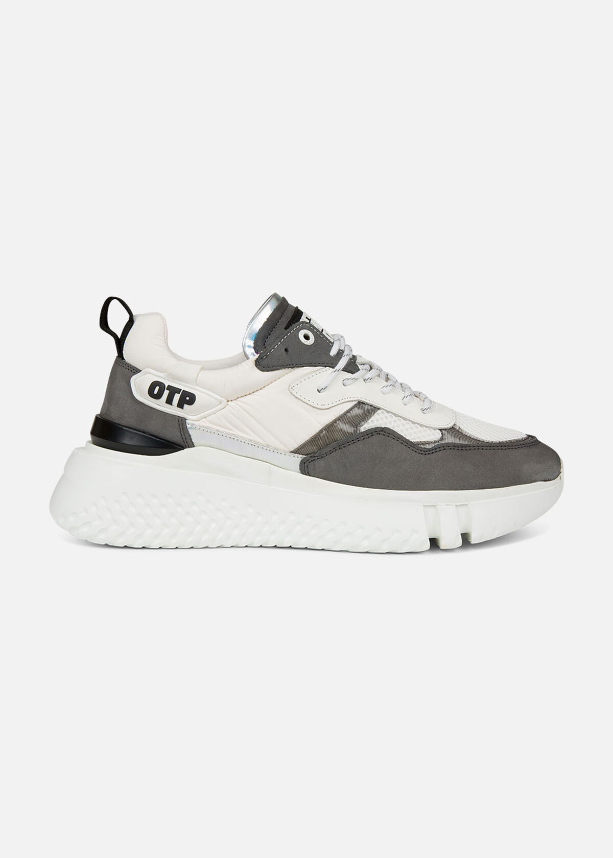 Crunch Runner 2.0 - Grey - Leather/Nylon/Mesh, White, hi-res