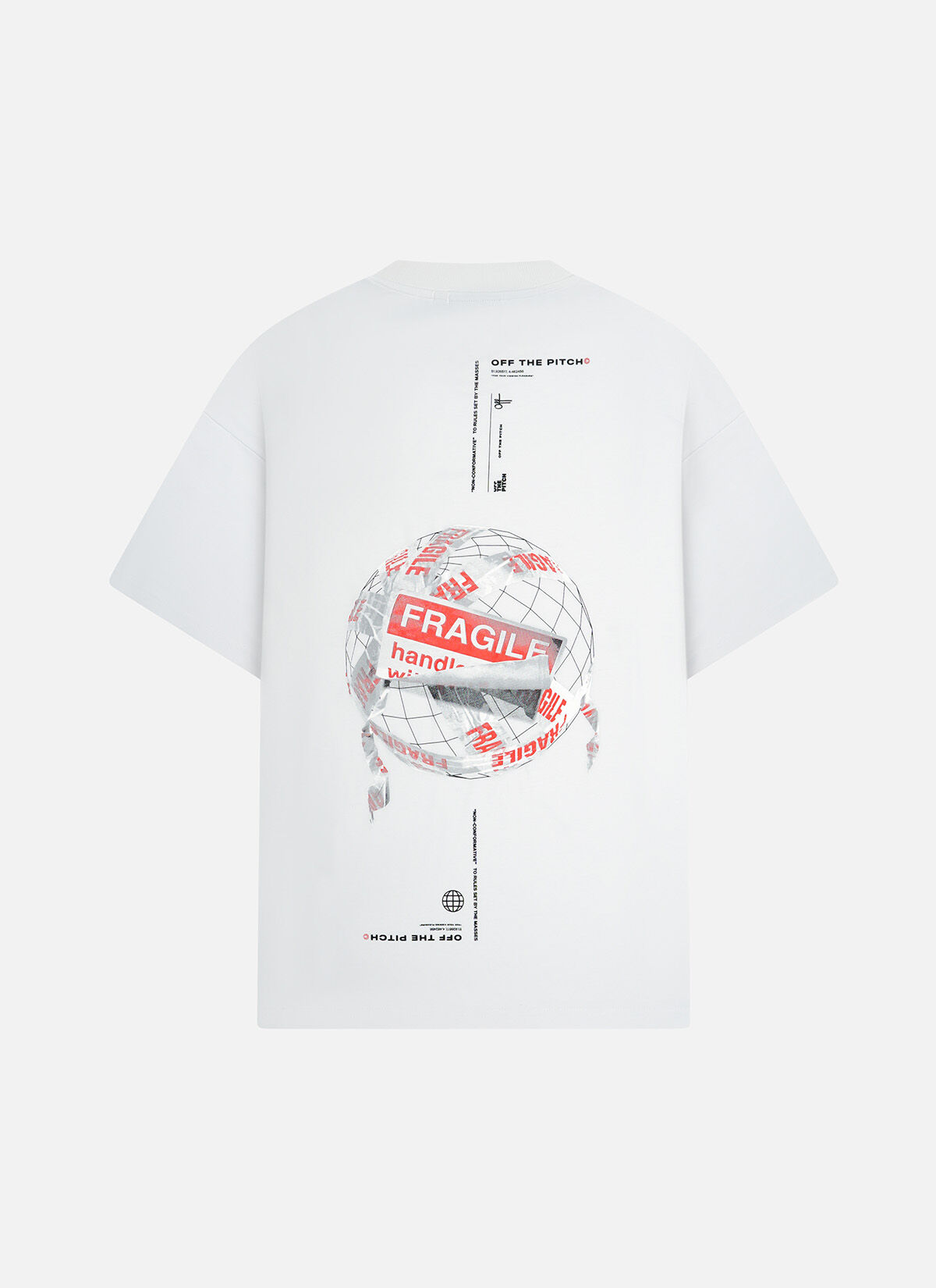 Fragile World Loose Fit Tee, White, hi-res