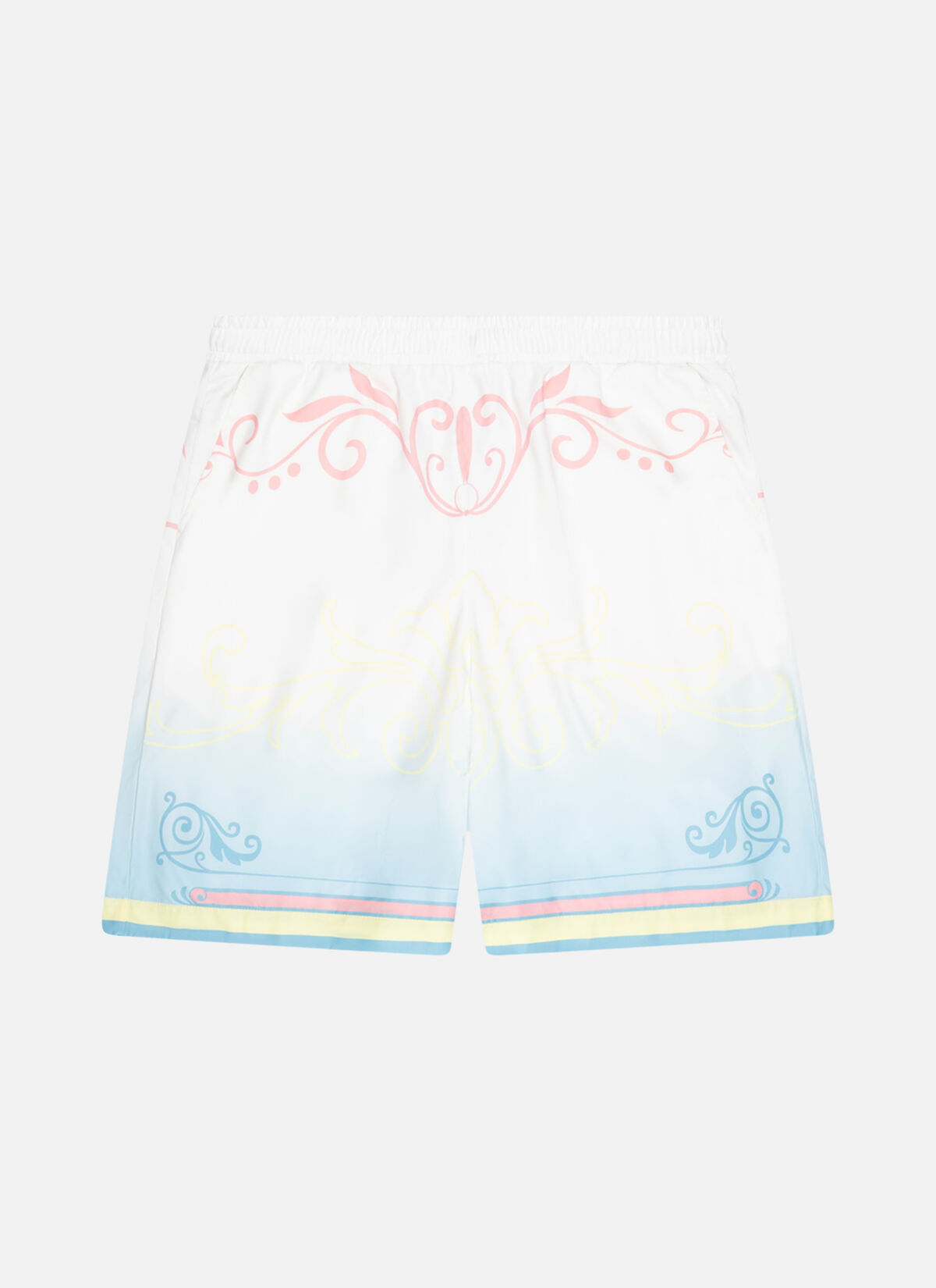 Paradise Satin Shorts, White, hi-res
