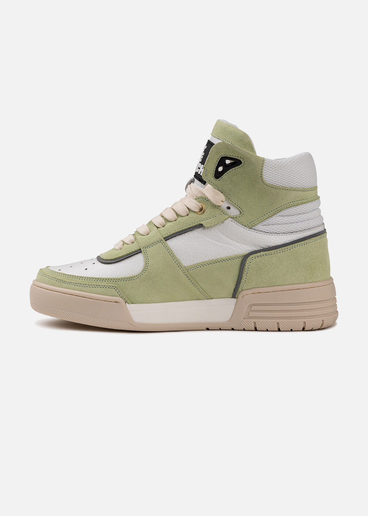 Basketta Hi - Silky Suede, Green/White, hi-res