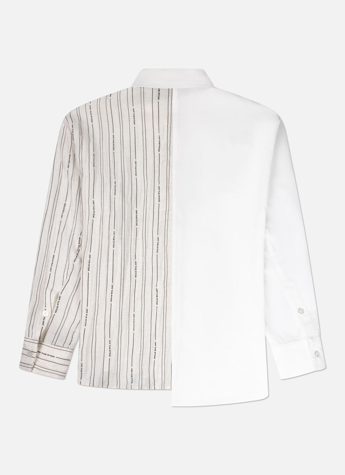 Asymmetric Striped Shirt, White, hi-res