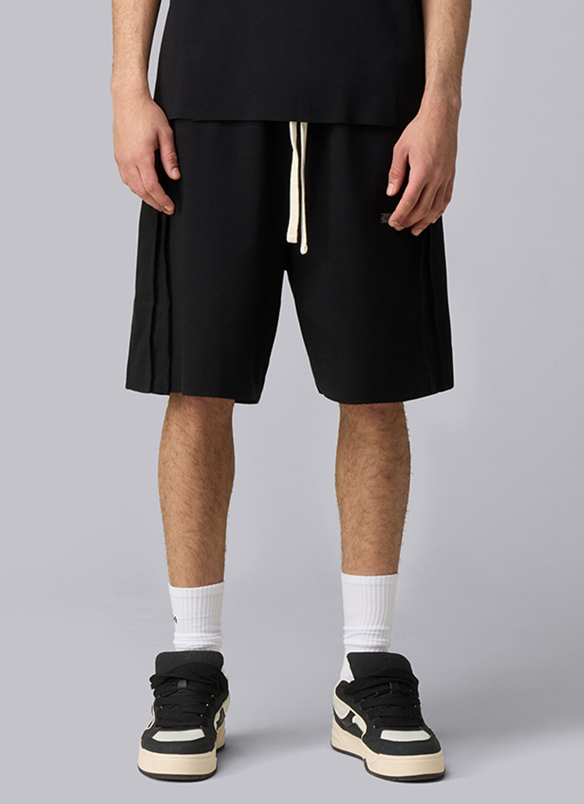 Raw Edge Echo Shorts, Black, hi-res