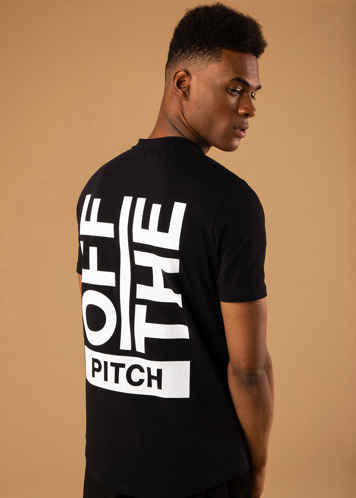 The Saturn Slimfit Tee - Black - 95% Cotton 5% Ela, Black, hi-res