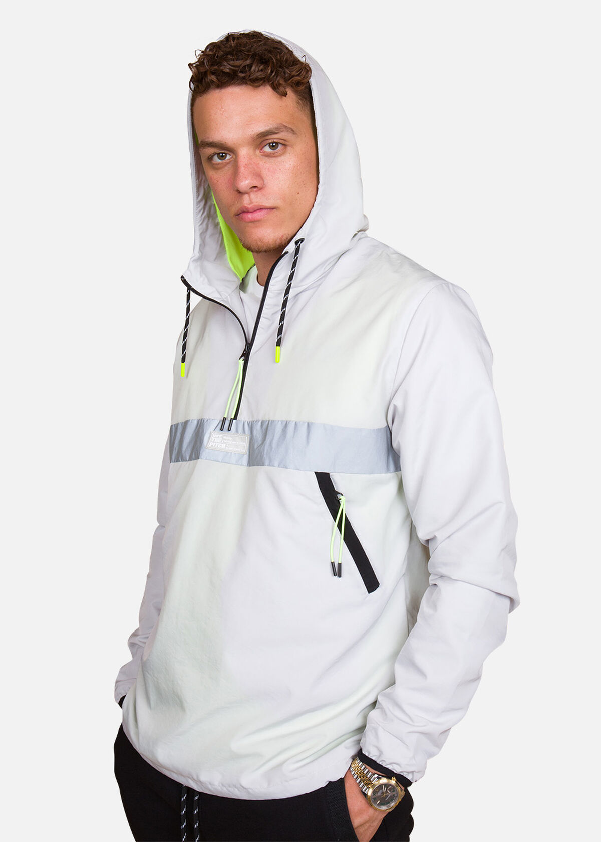 Waterproof Anorak, Grey/Black, hi-res