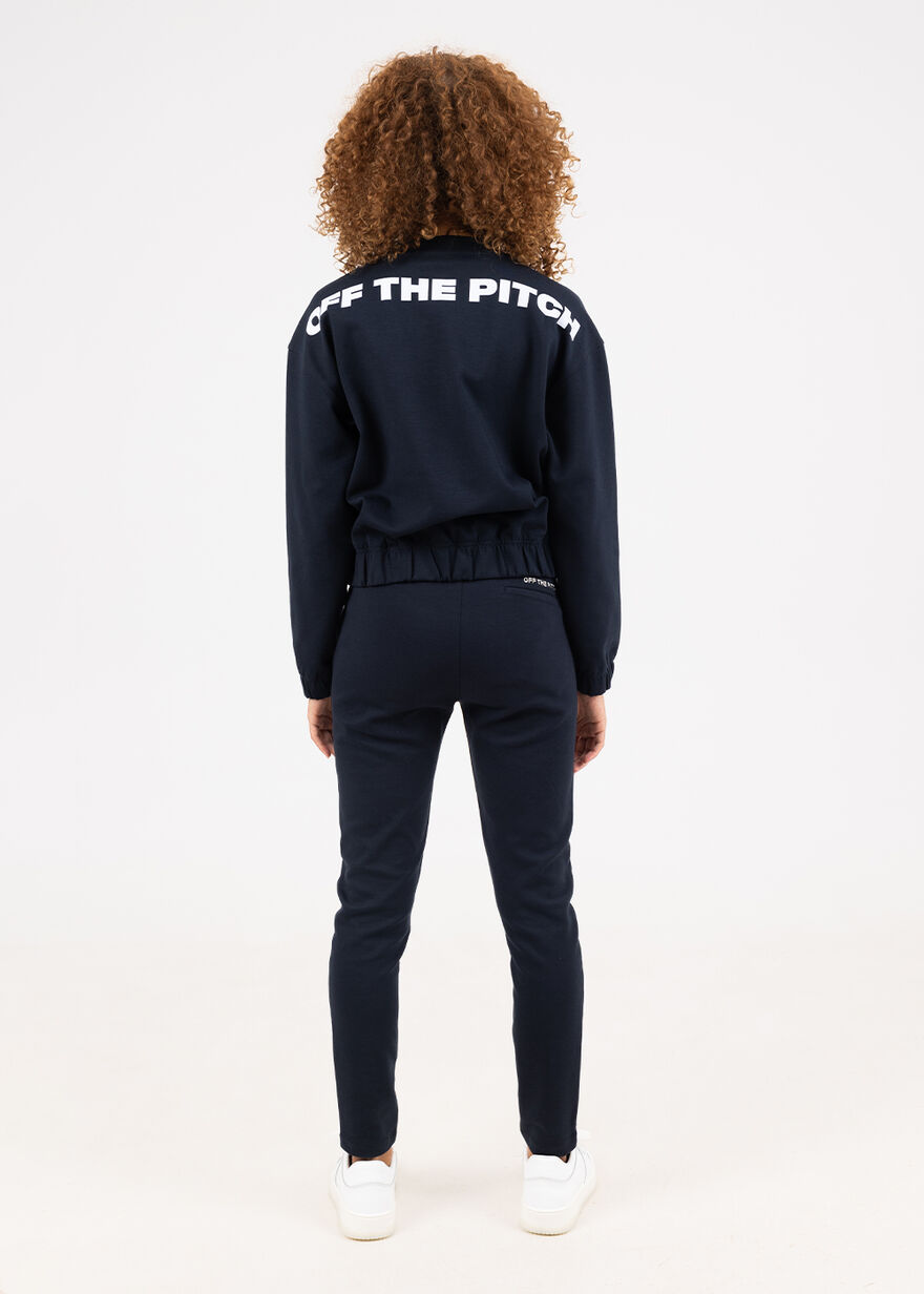 Offset Jog Suit Women - 78%Cotton/17%Polyester/5% , Navy/Black, hi-res