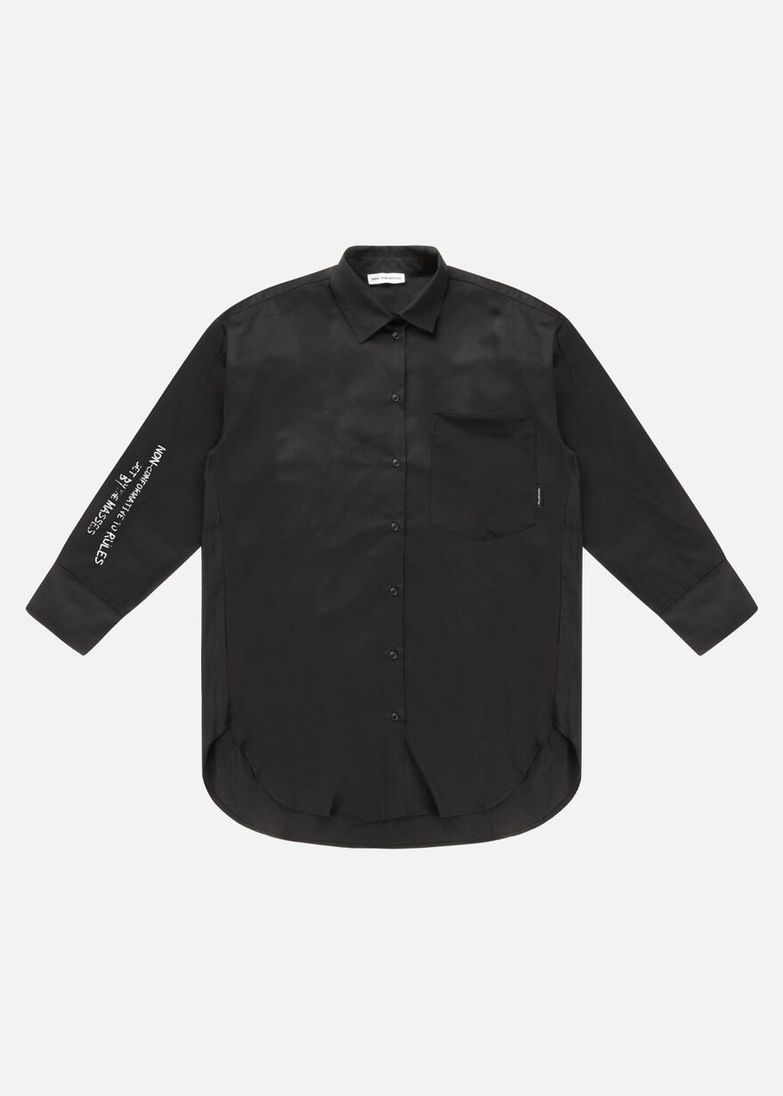 Oversized Chalk Shirt Women, Black, hi-res