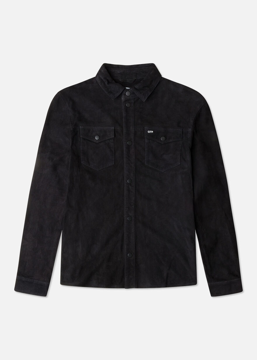 The Suede Overshirt, Black, hi-res