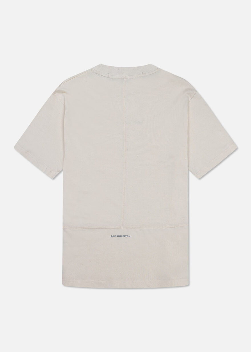 Overlock Loose Fit Tee - 100% Cotton, Crème, hi-res