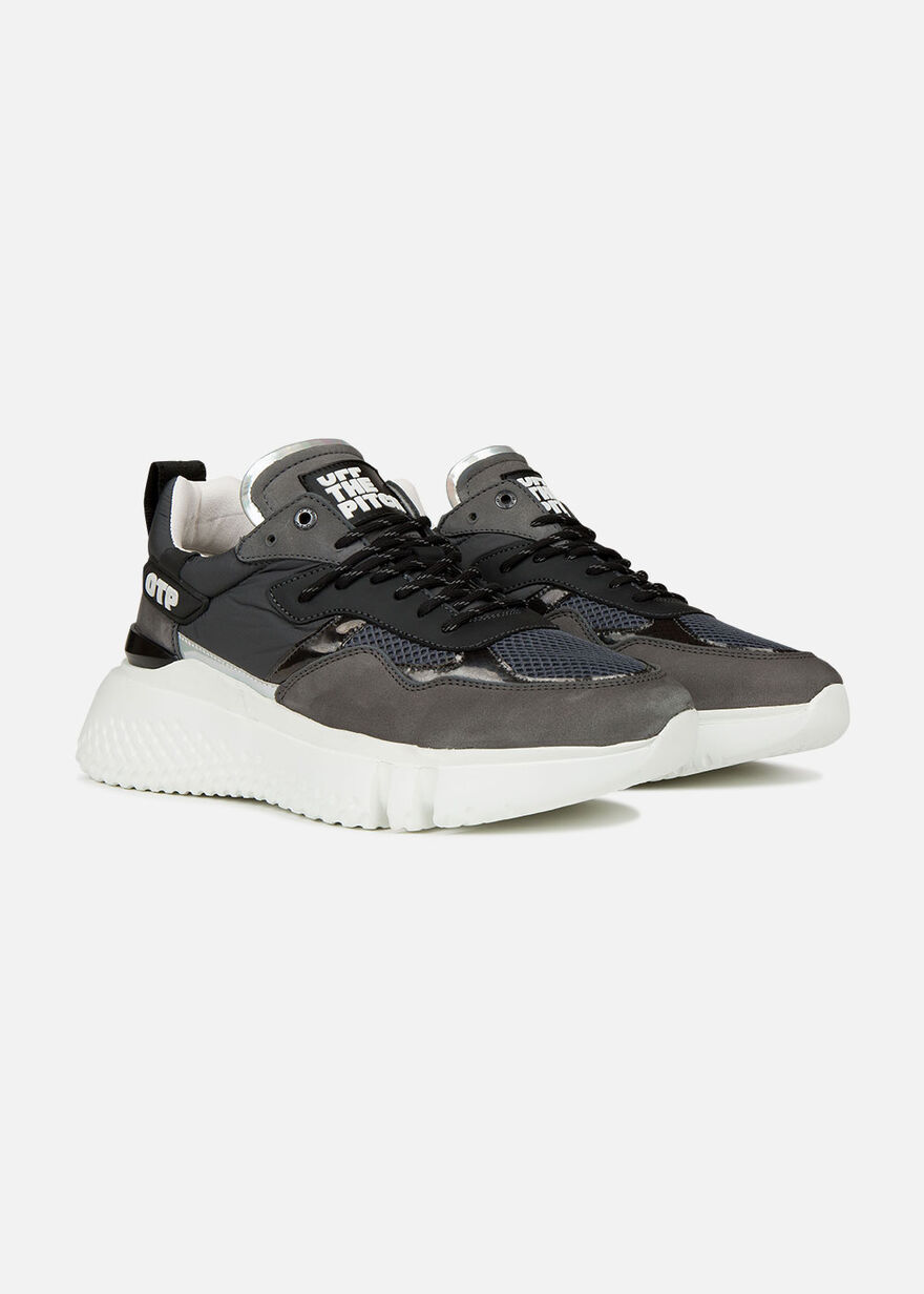 Crunch Runner 2.0 - Grey - Leather/Nylon/Mesh, Grey, hi-res