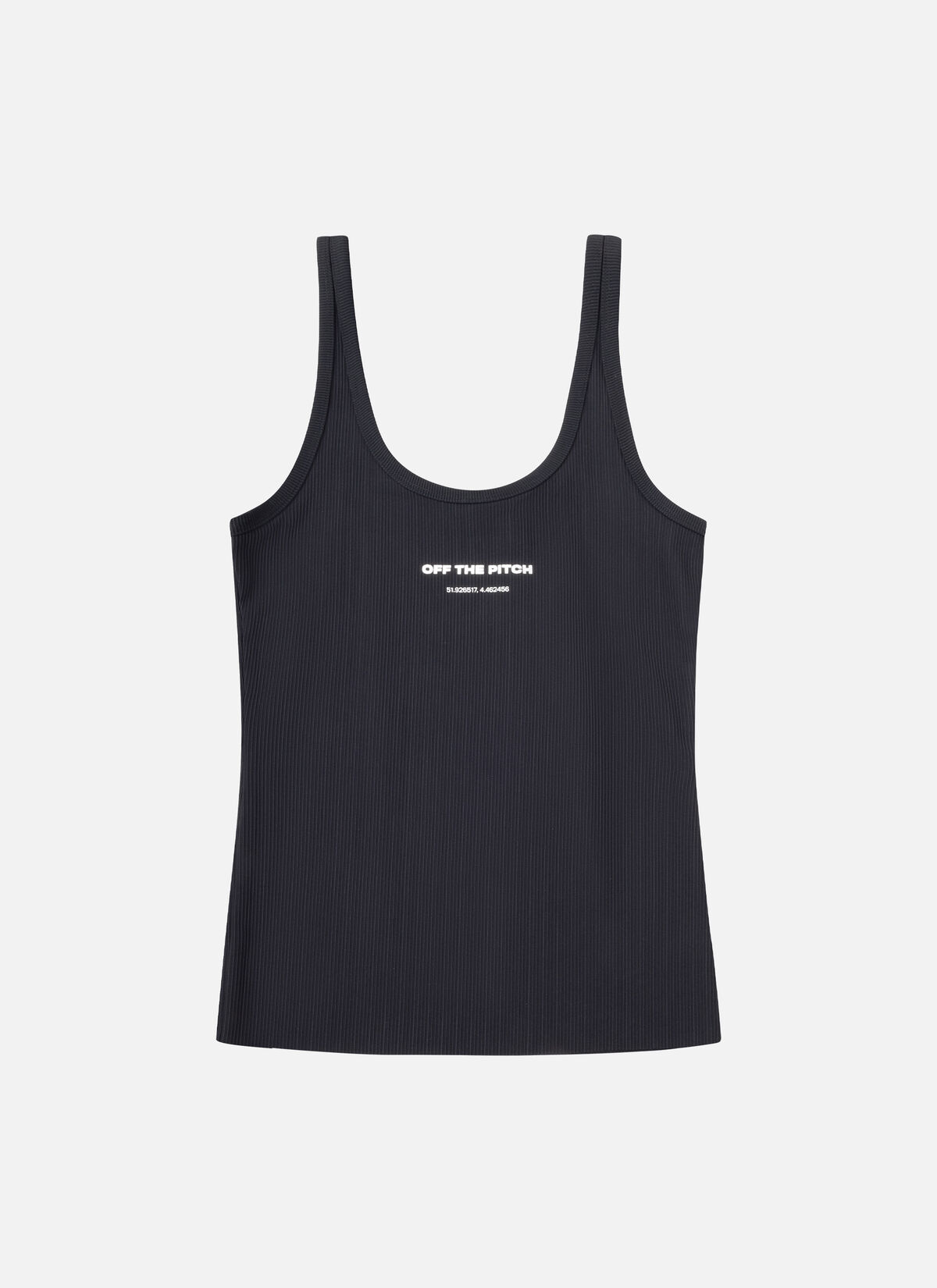 Ribbed Tank Top, Black, hi-res