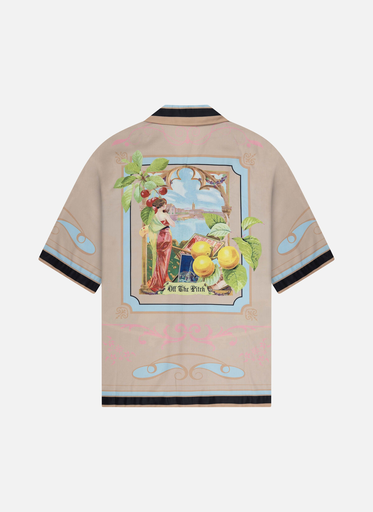 Paradise Satin Shirt, Sand, hi-res