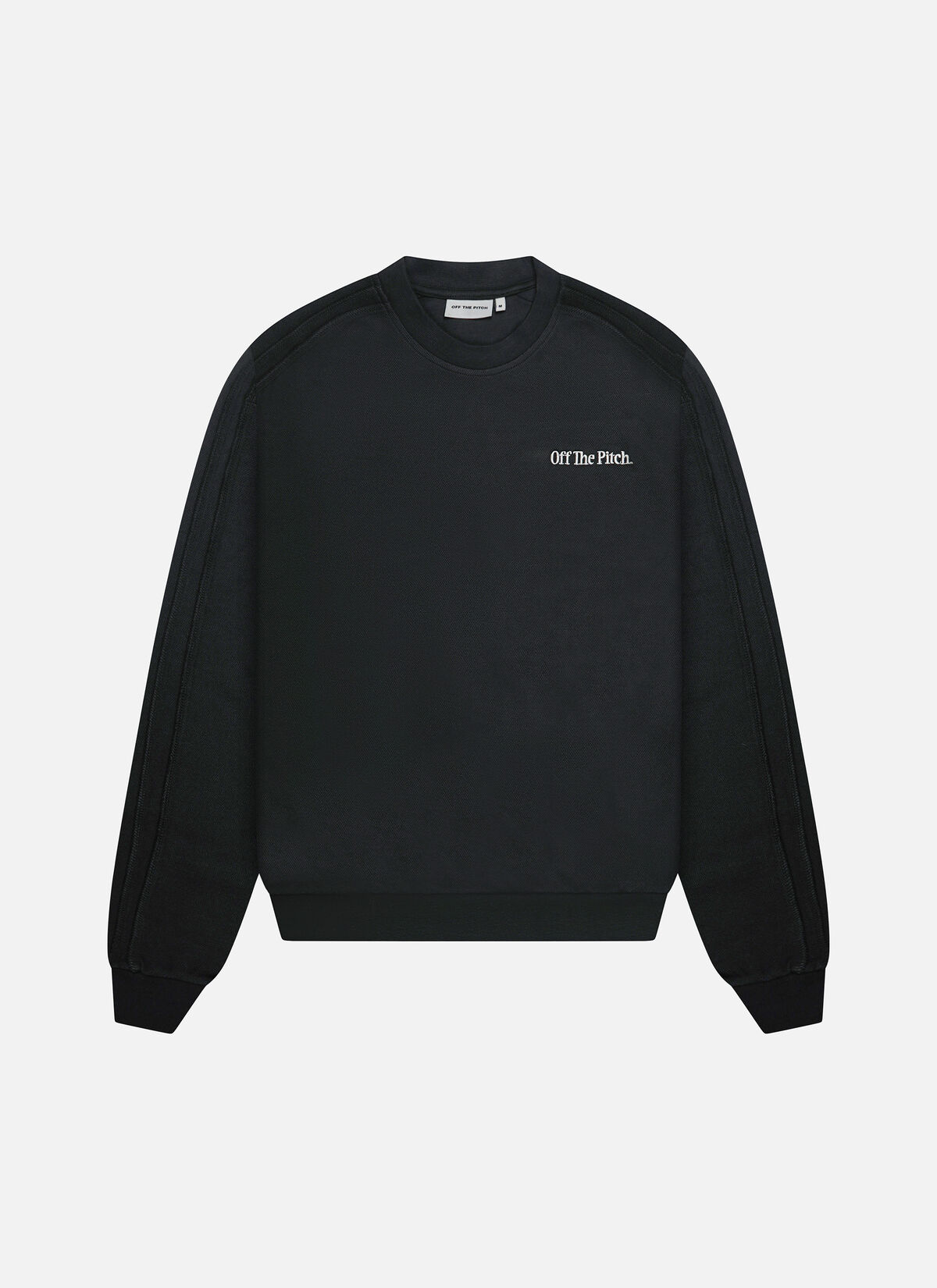 Raw Edge Panel Crew, Black, hi-res