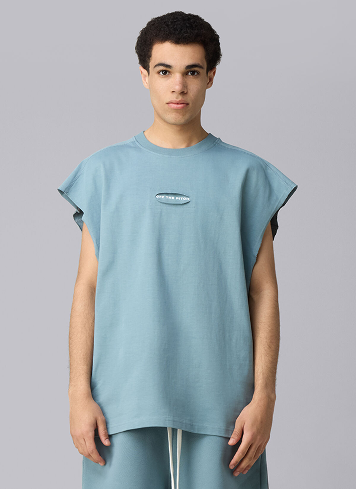 Sage Sleeveless Tee, Sky light blue, hi-res