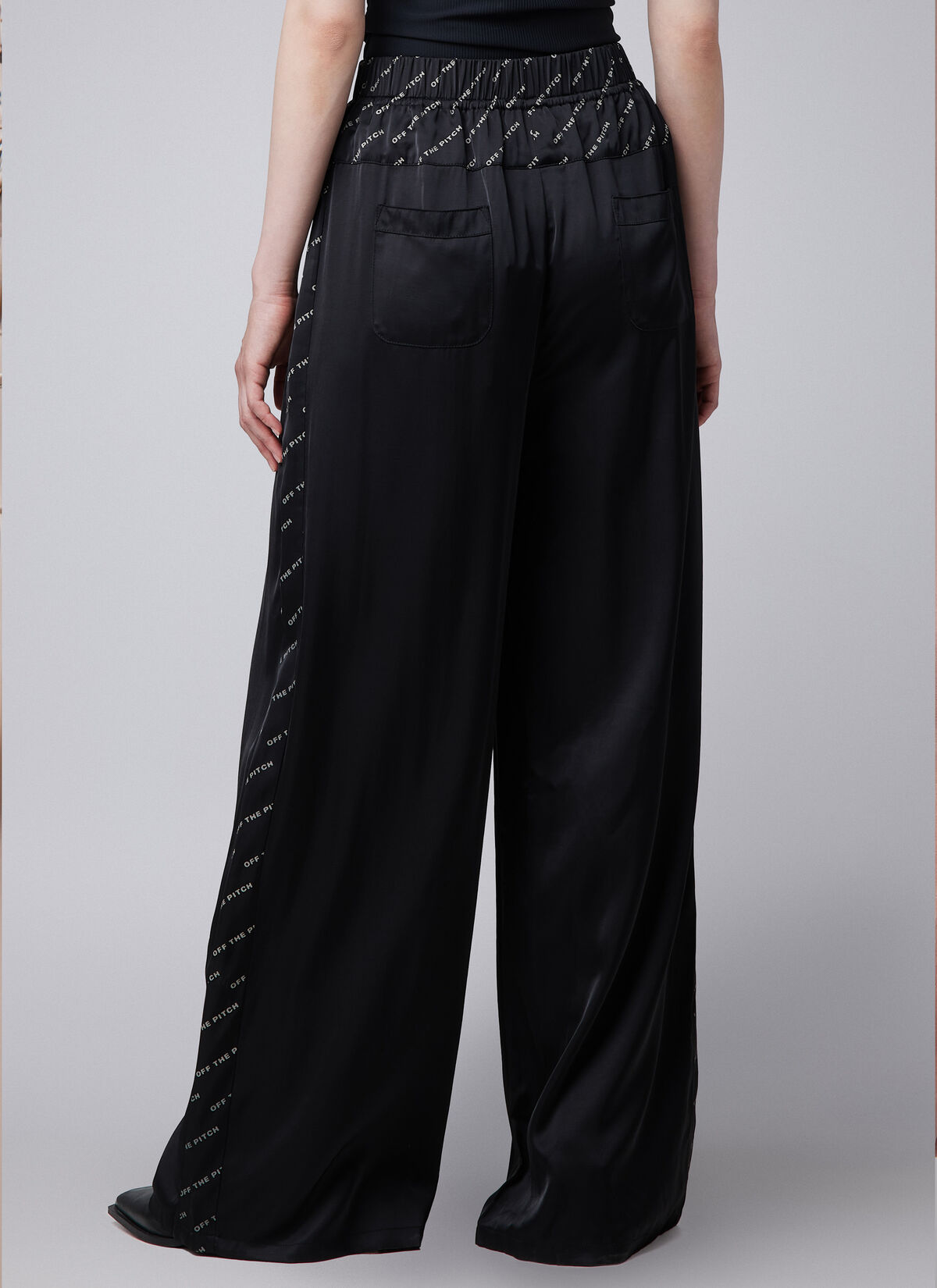 Satin Paige Pants, Black, hi-res