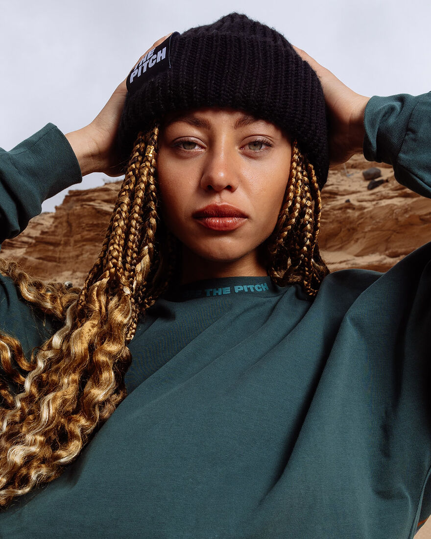 Globe Oversized Longsleeve Tee, Dark green, hi-res