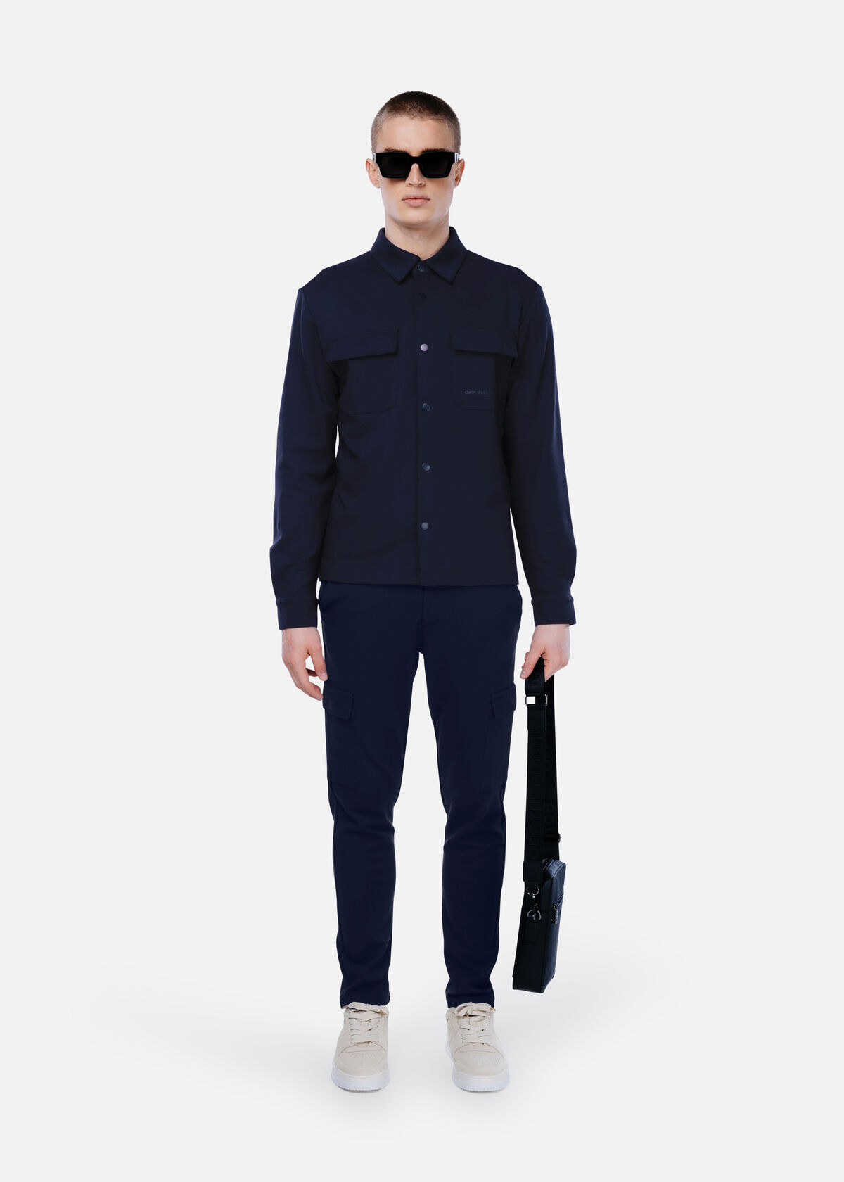 Smart Interlock Overshirt, Navy, hi-res