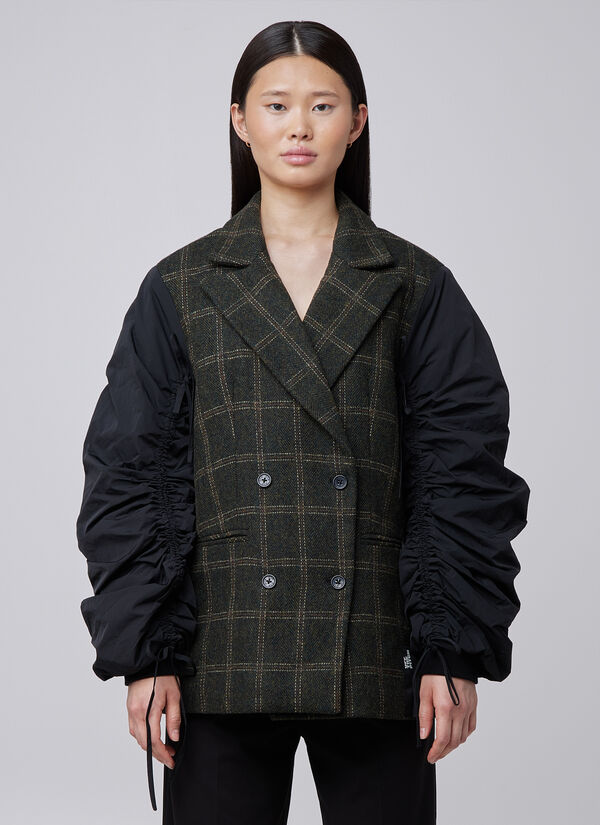Wool-Blend Bomber Blazer