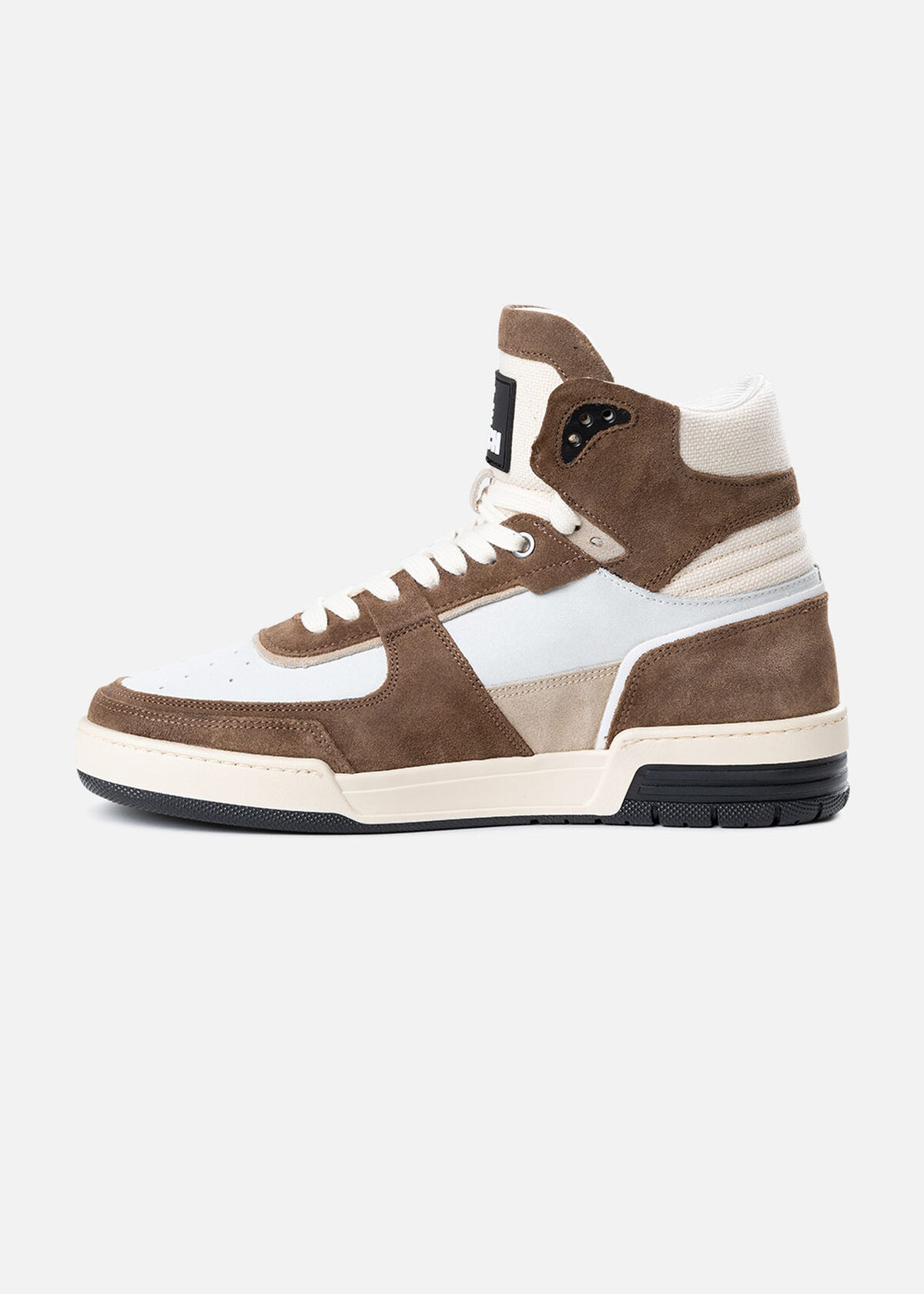 Basketta Hi - Leather/Tumbled Leather, Brown/White, hi-res