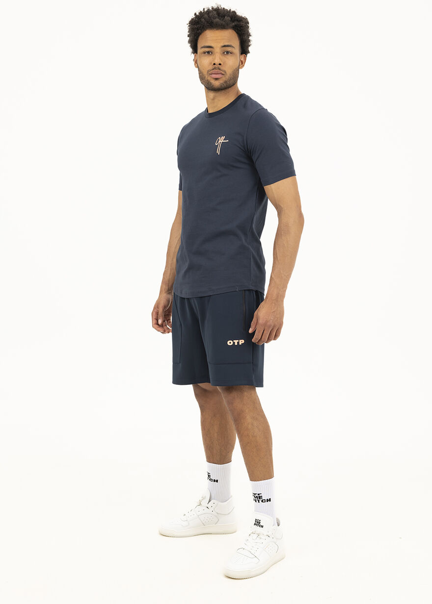 College Track Shorts - 95% Polyester / 5% Elastane, Navy/Black, hi-res