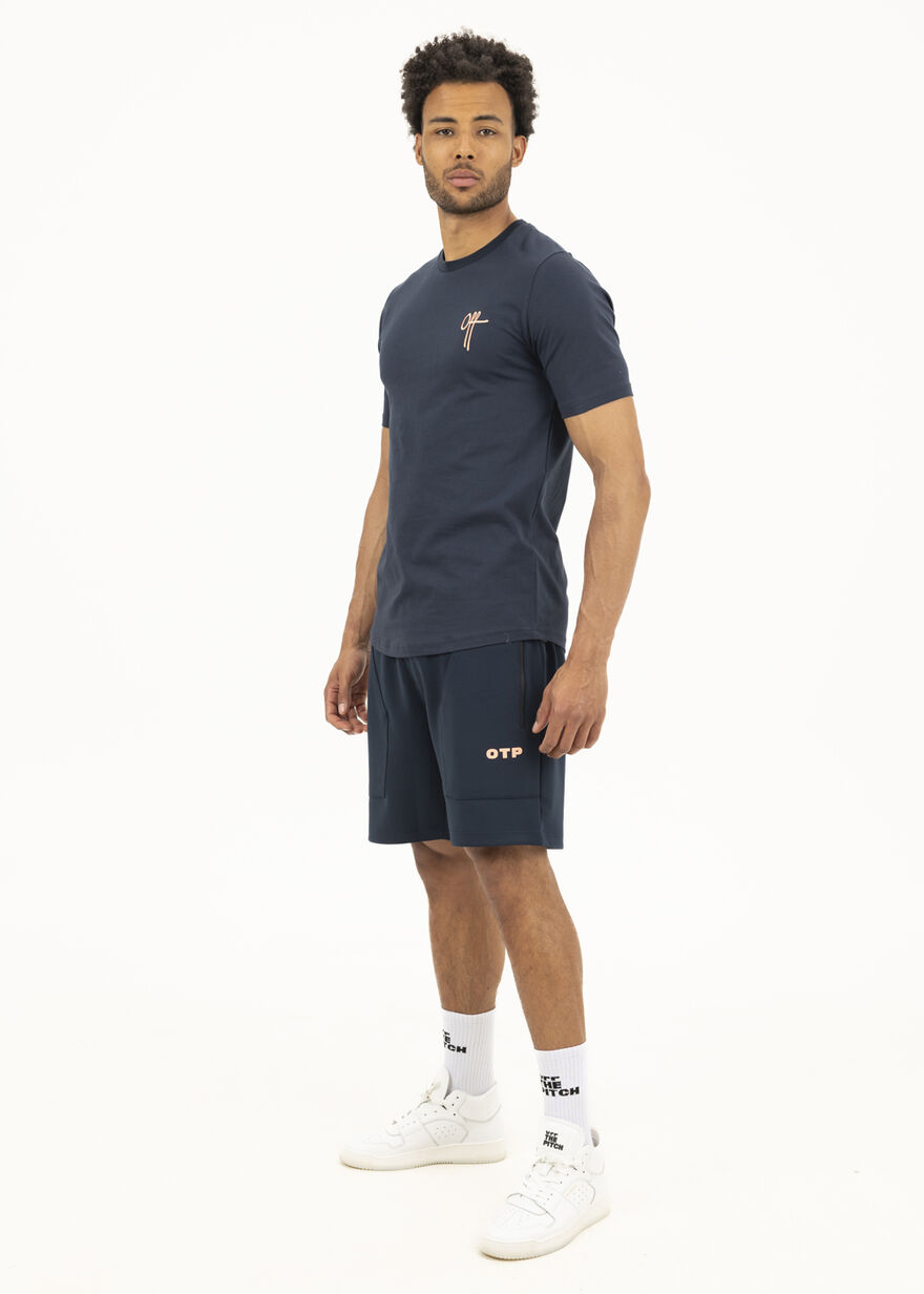 College Track Shorts - 95% Polyester / 5% Elastane, Navy/Black, hi-res