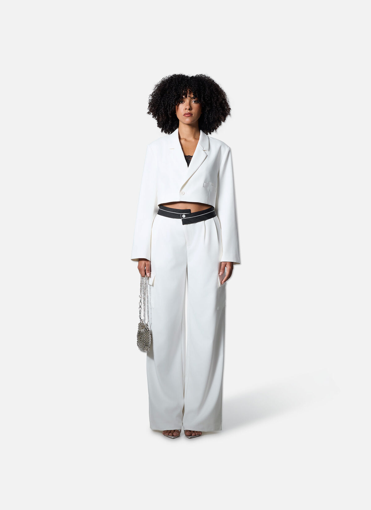 Lana Cropped Blazer, Off white, hi-res