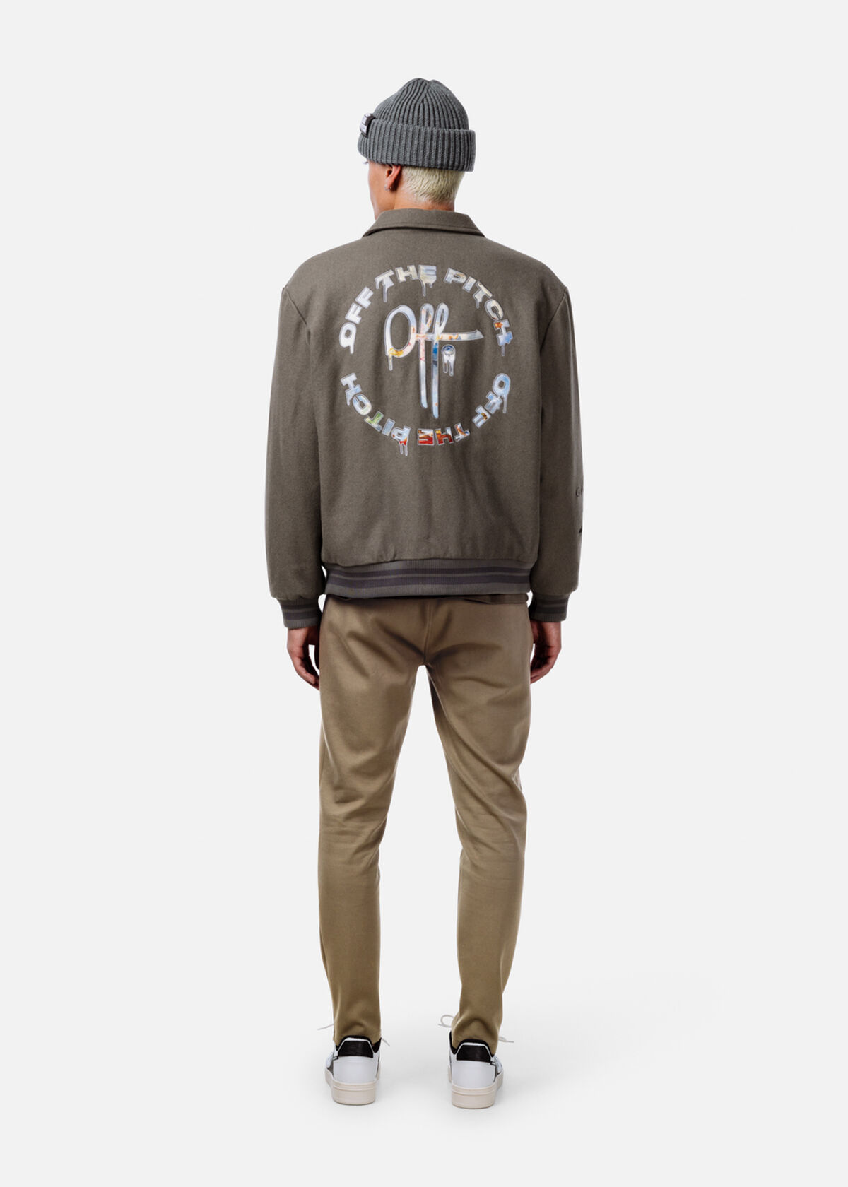 Graphic Varsity Jacket, Dark grey, hi-res