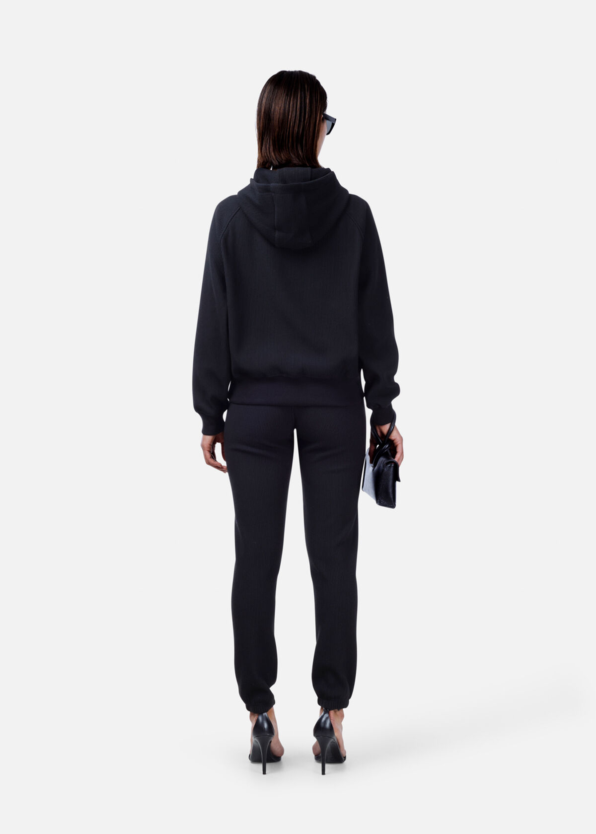 Script Rib Hood Women, Black, hi-res