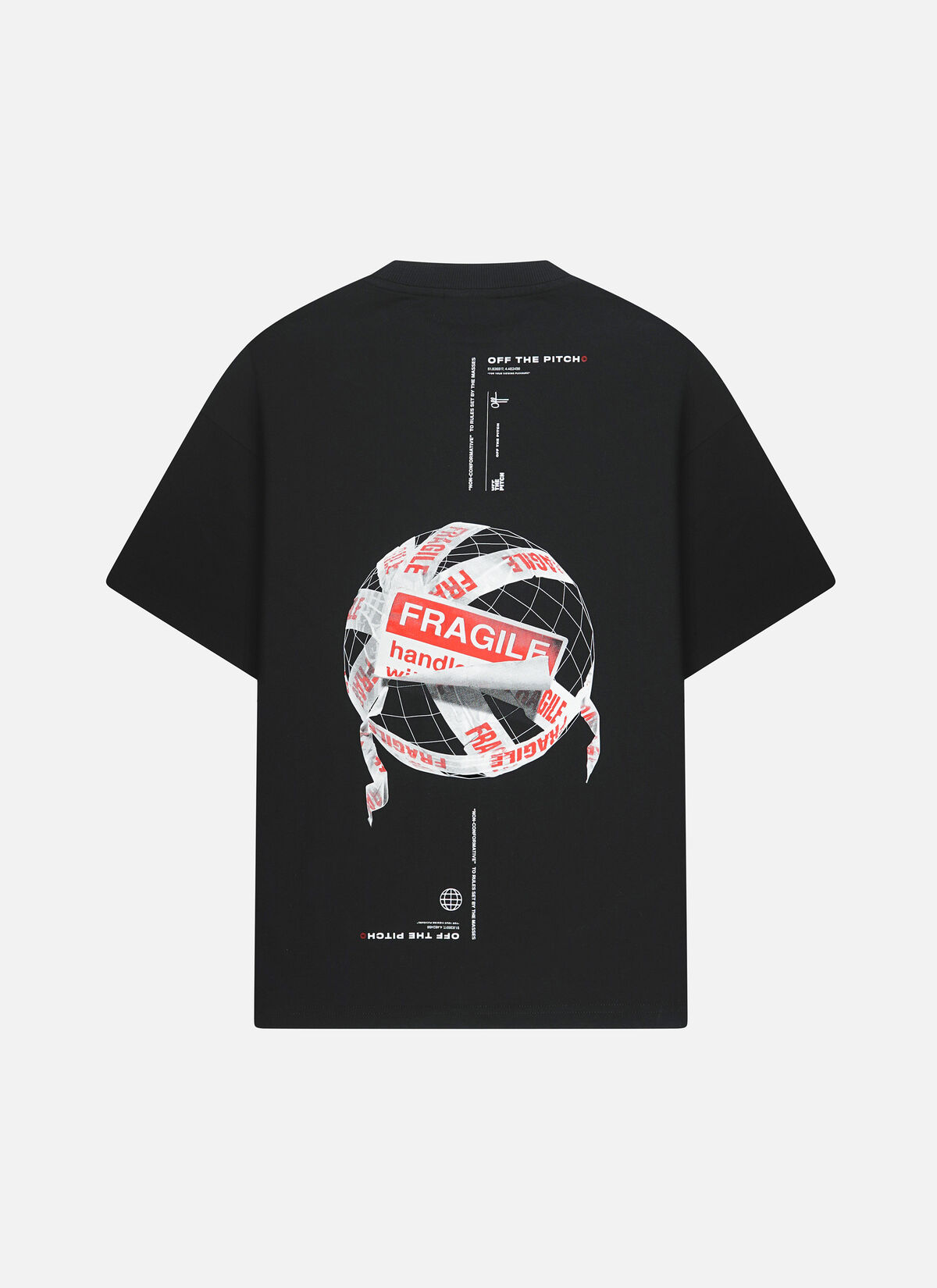 Fragile World Loose Fit Tee, Black, hi-res