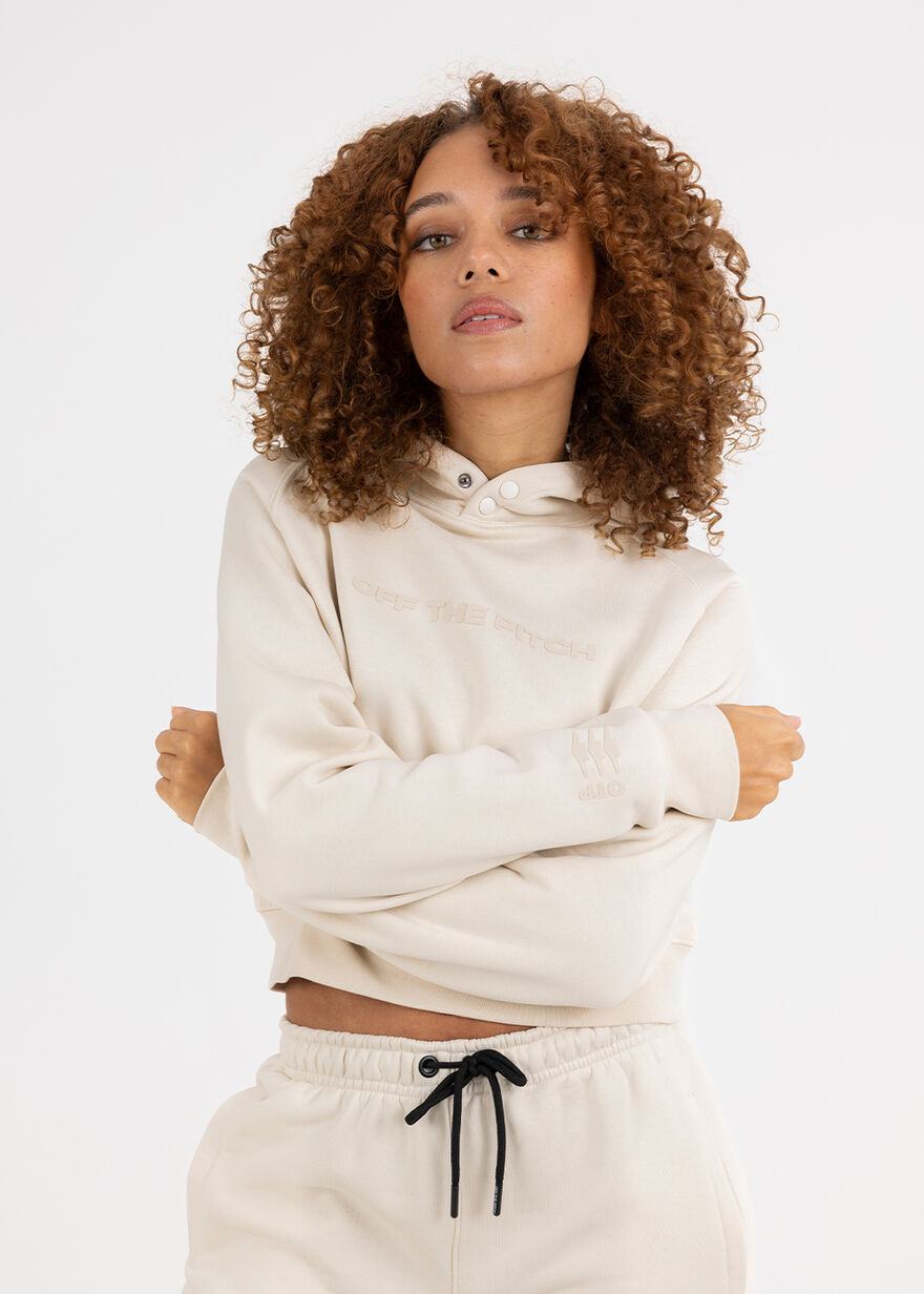 Comfort Cropped Hood Women - 100% Cotton, Crème, hi-res
