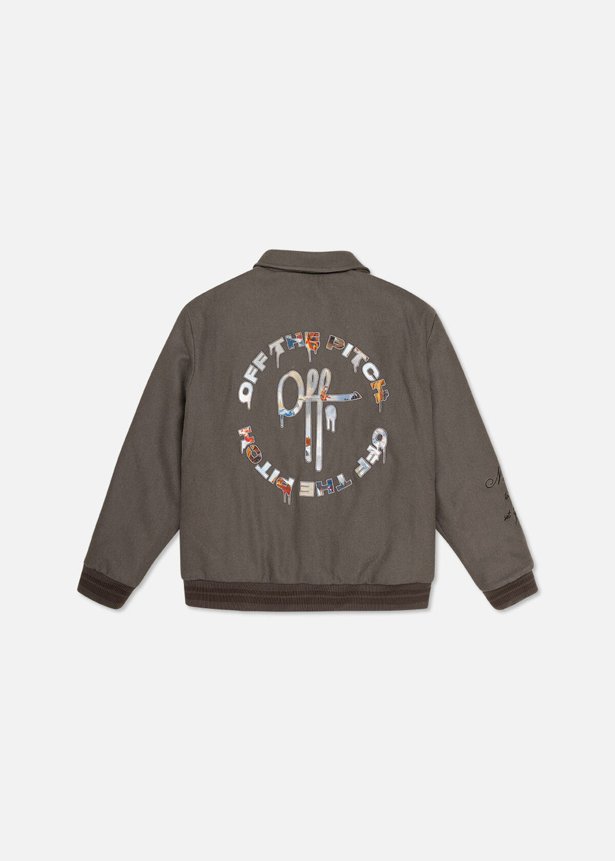 Graphic Varsity Jacket, Dark grey, hi-res