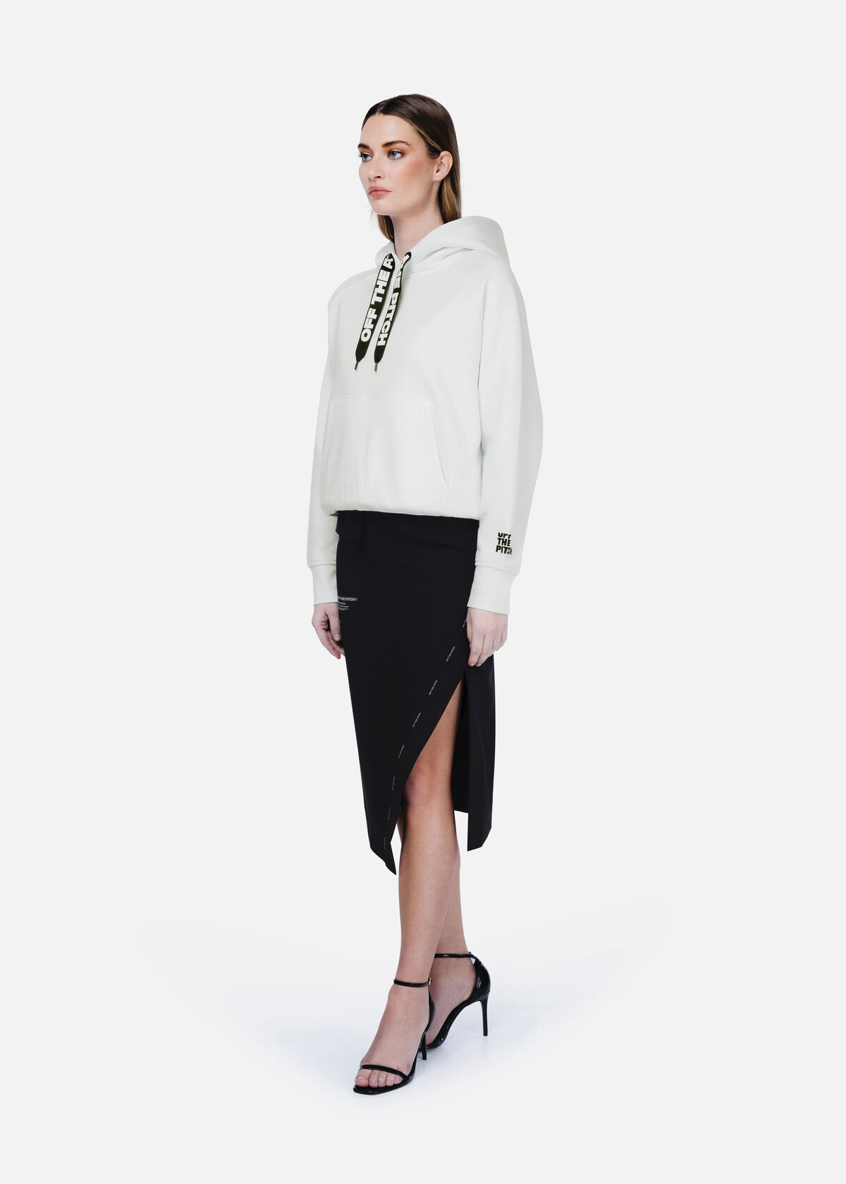 Asymmetric Smart Skirt, Black, hi-res