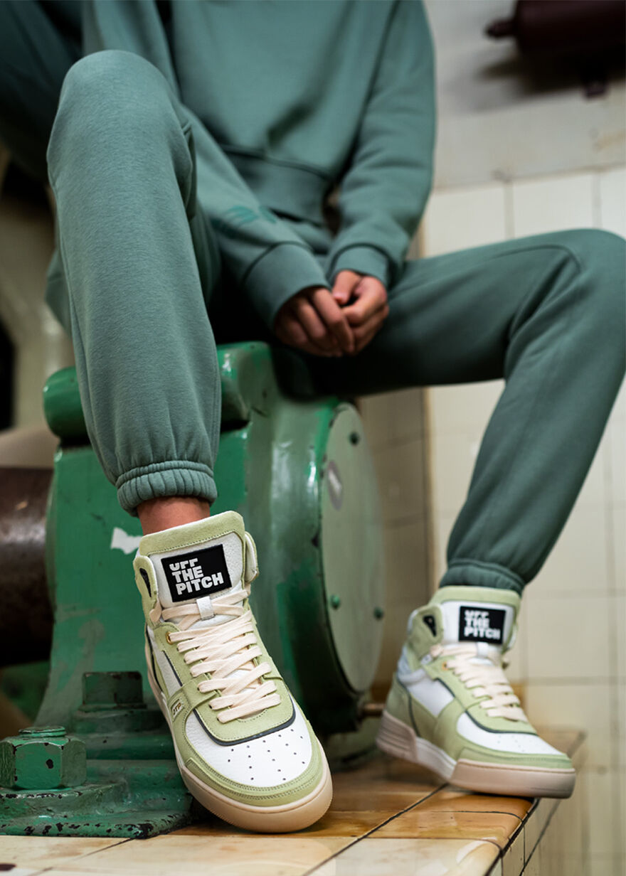 Basketta Hi - Silky Suede, Green/White, hi-res