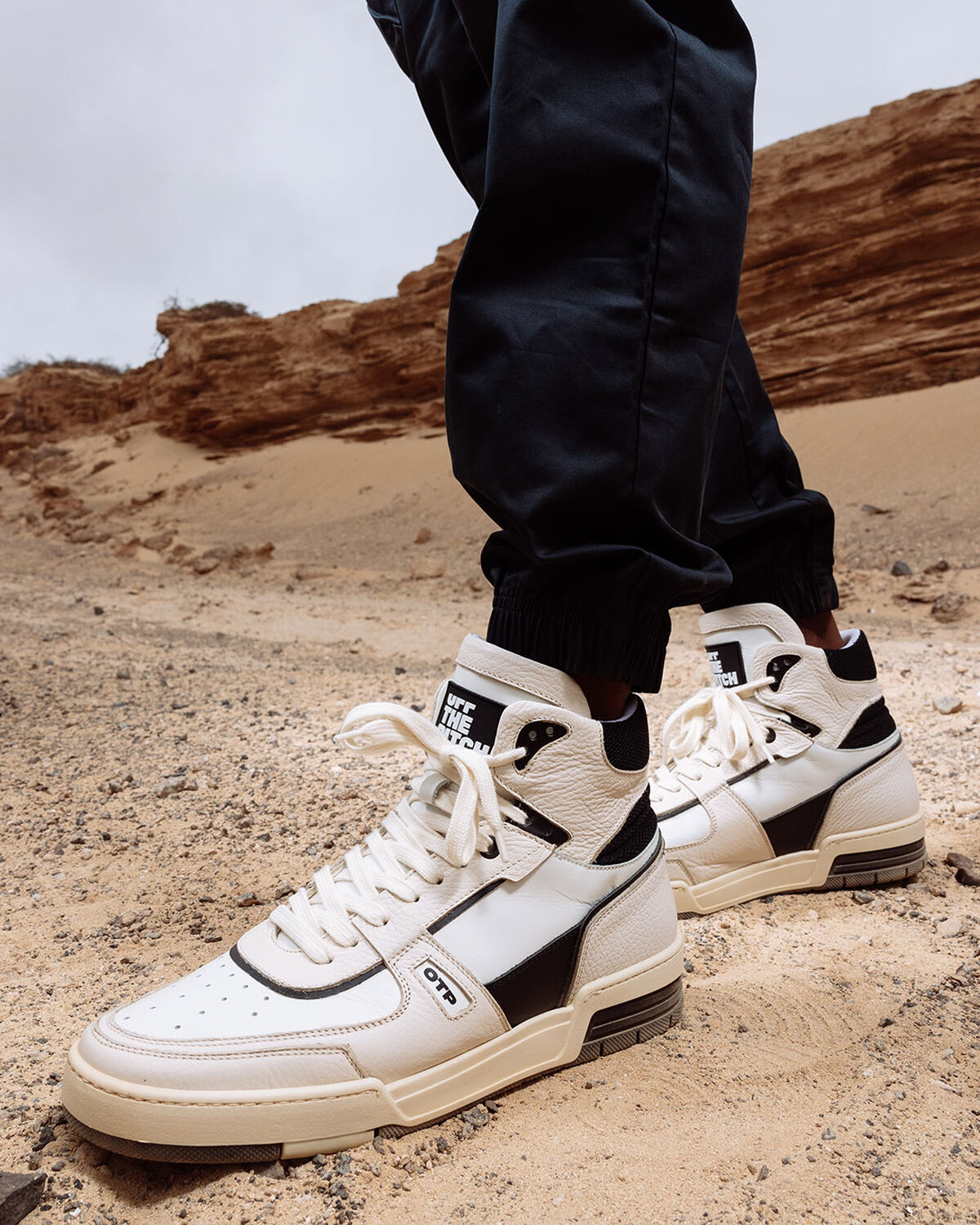 Basketta Hi - Leather/Tumbled Leather, Crème, hi-res